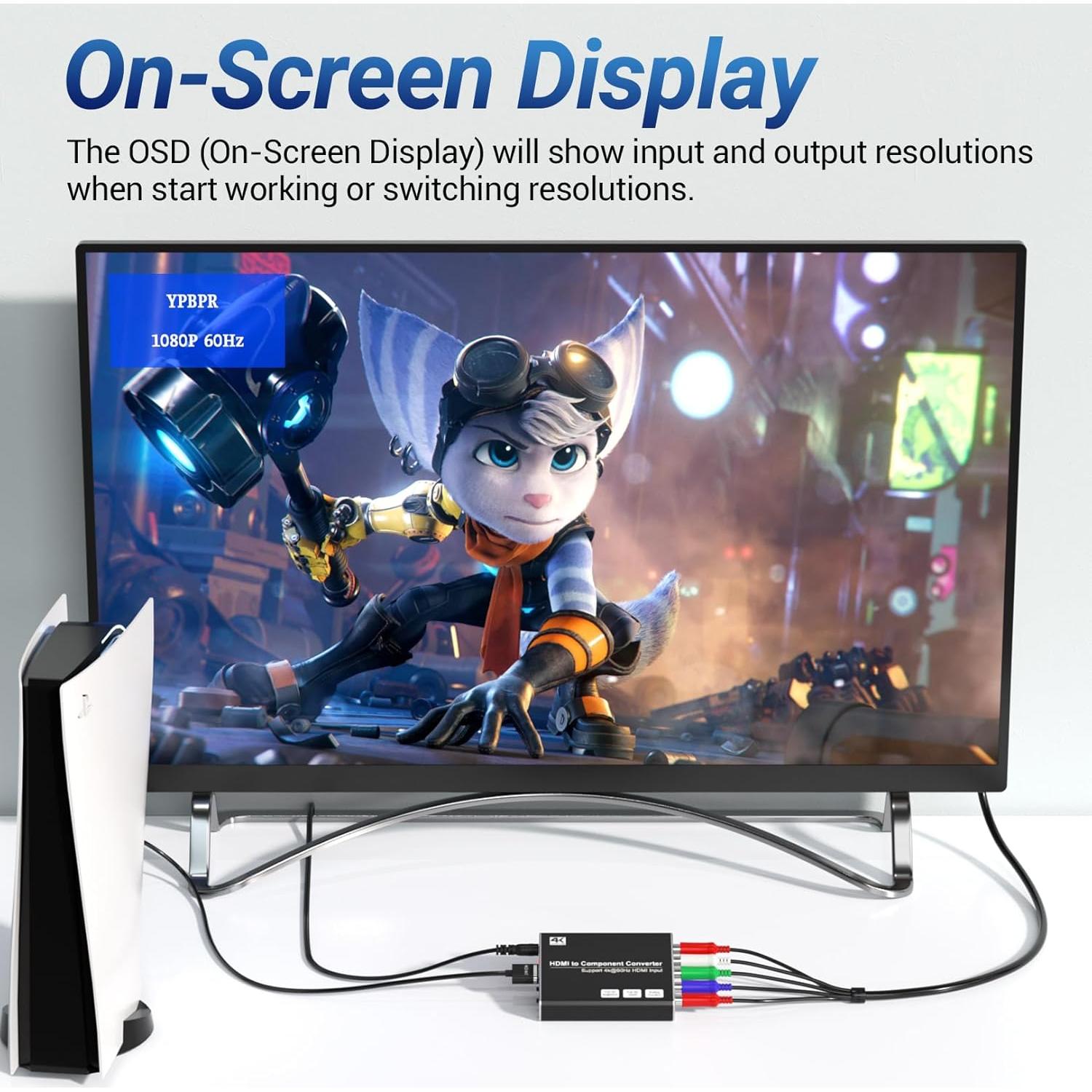 Convertidor HDMI a Componente 4K Sedytetoc con Escalado