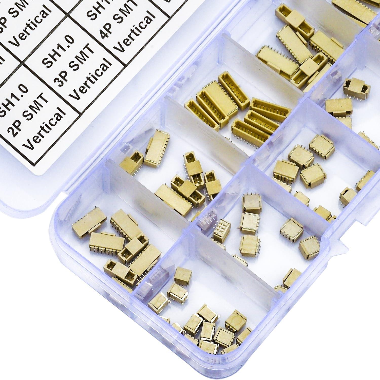 Kit de Conectores JST SH 1mm 2-12 Pines SMT Vertical 86pcs