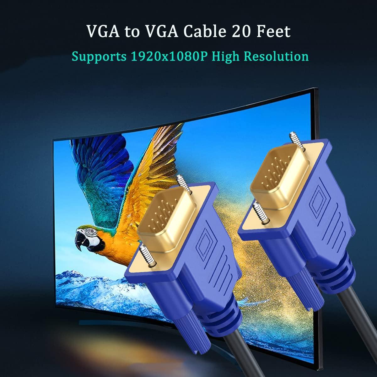 Cable VGA a VGA 6M UVOOI 1080P Full HD para Monitor