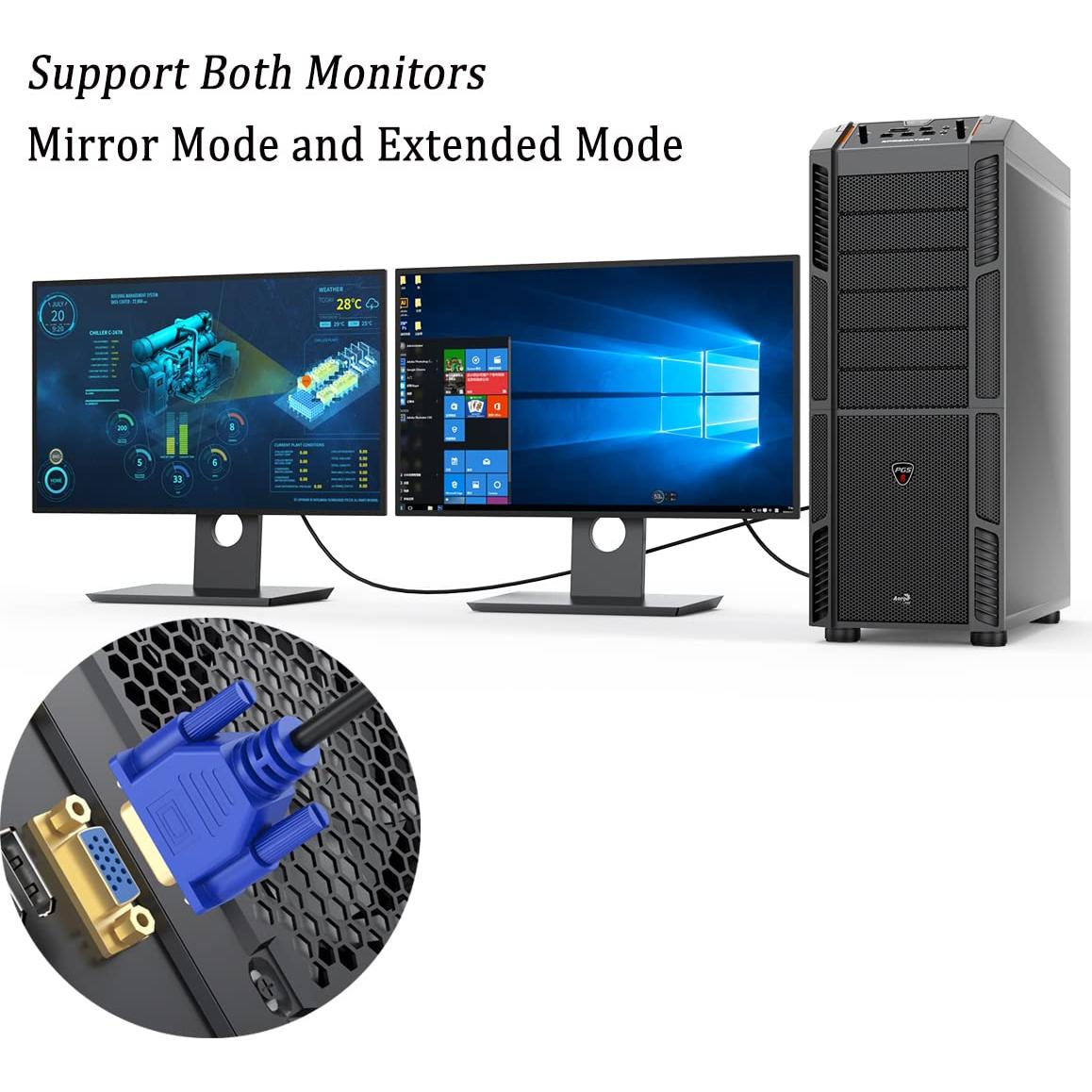 Cable VGA a VGA 6M UVOOI 1080P Full HD para Monitor