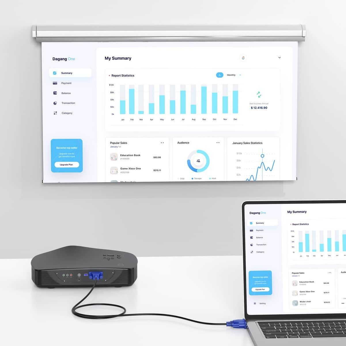 Cable VGA a VGA 6M UVOOI 1080P Full HD para Monitor