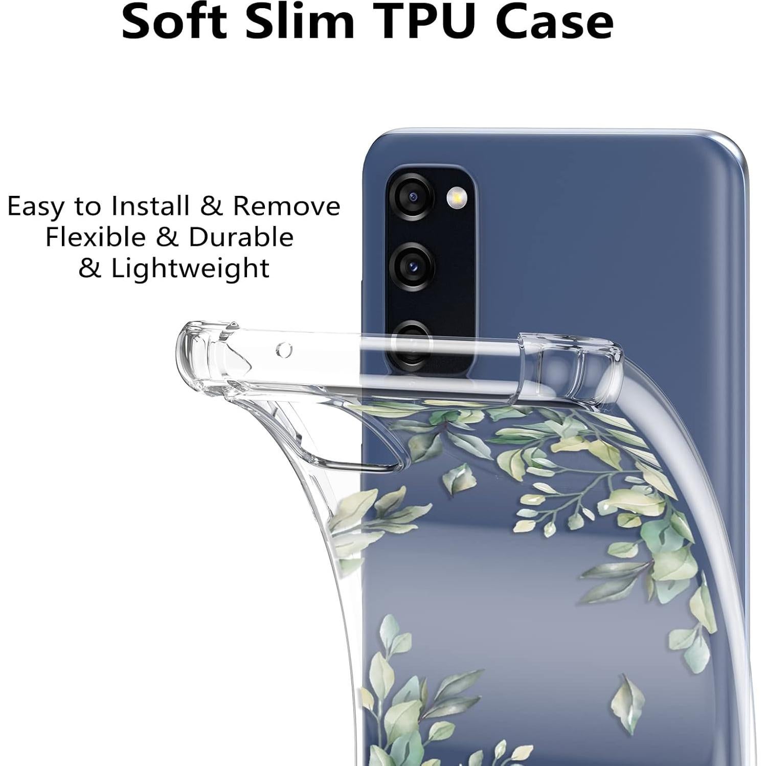 Funda Transparente Floral RALEAVO para Samsung Galaxy S20 FE 5G
