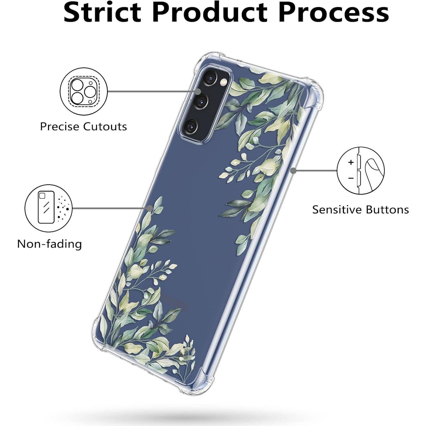 Funda Transparente Floral RALEAVO para Samsung Galaxy S20 FE 5G