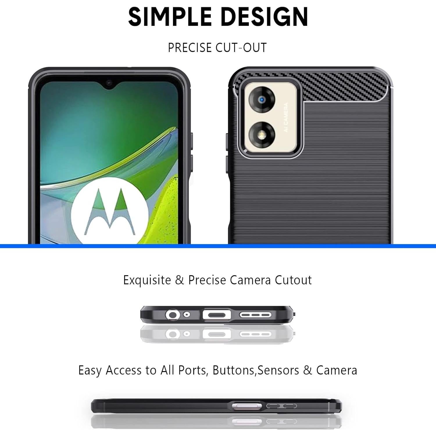 Funda TPU Antideslizante Natbok para Moto E13 - Negro