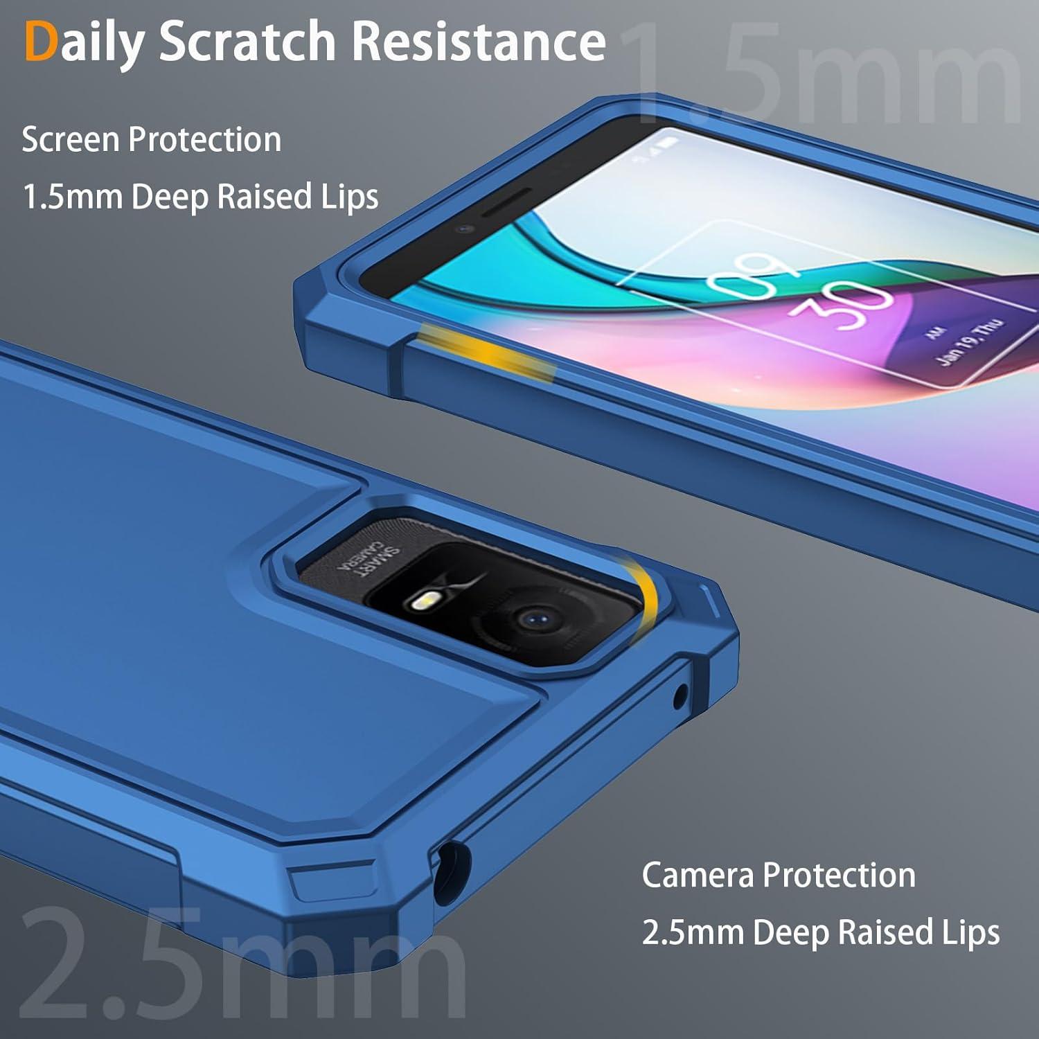 Funda protectora TCL ION X/V/40Z T607DL con vidrio templado azul