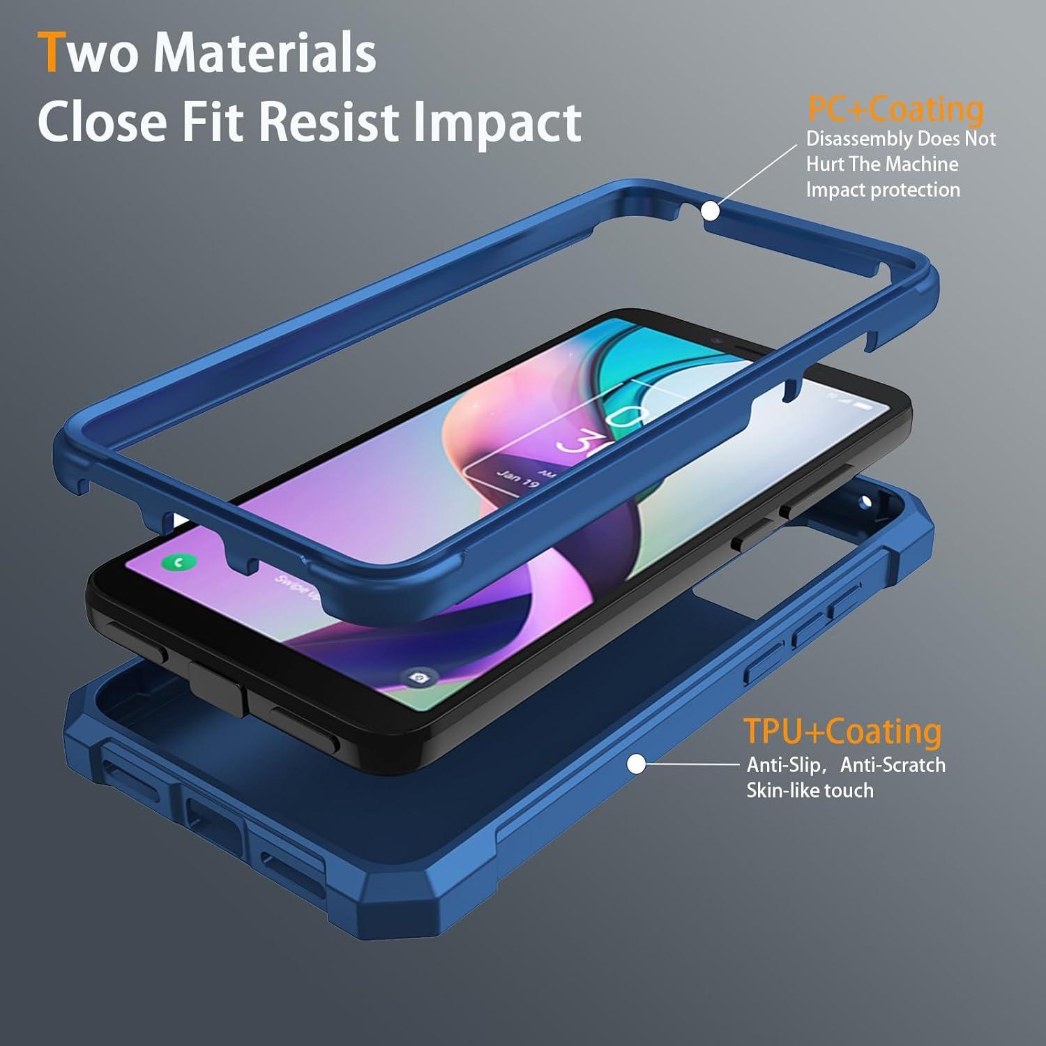 Funda protectora TCL ION X/V/40Z T607DL con vidrio templado azul