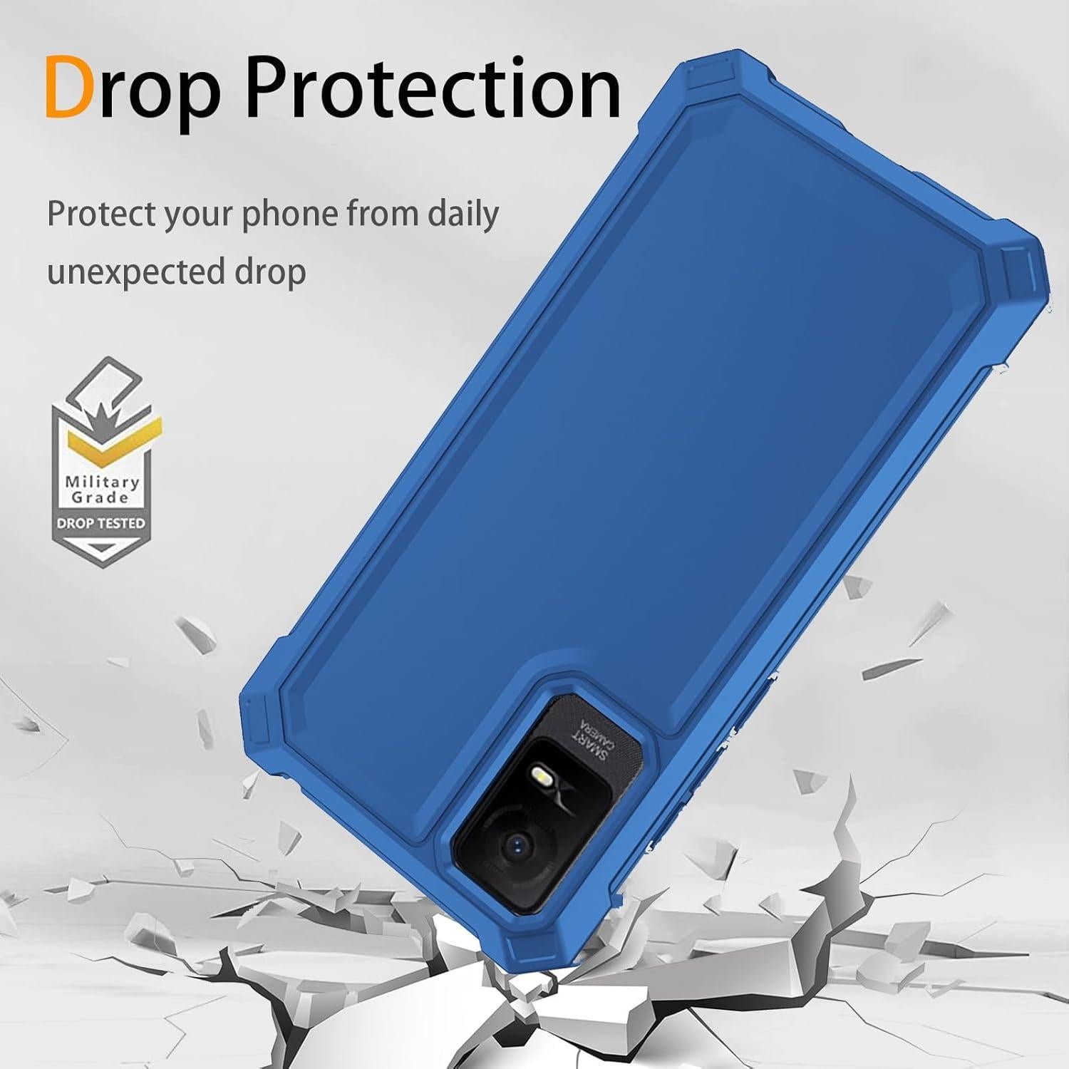 Funda protectora TCL ION X/V/40Z T607DL con vidrio templado azul