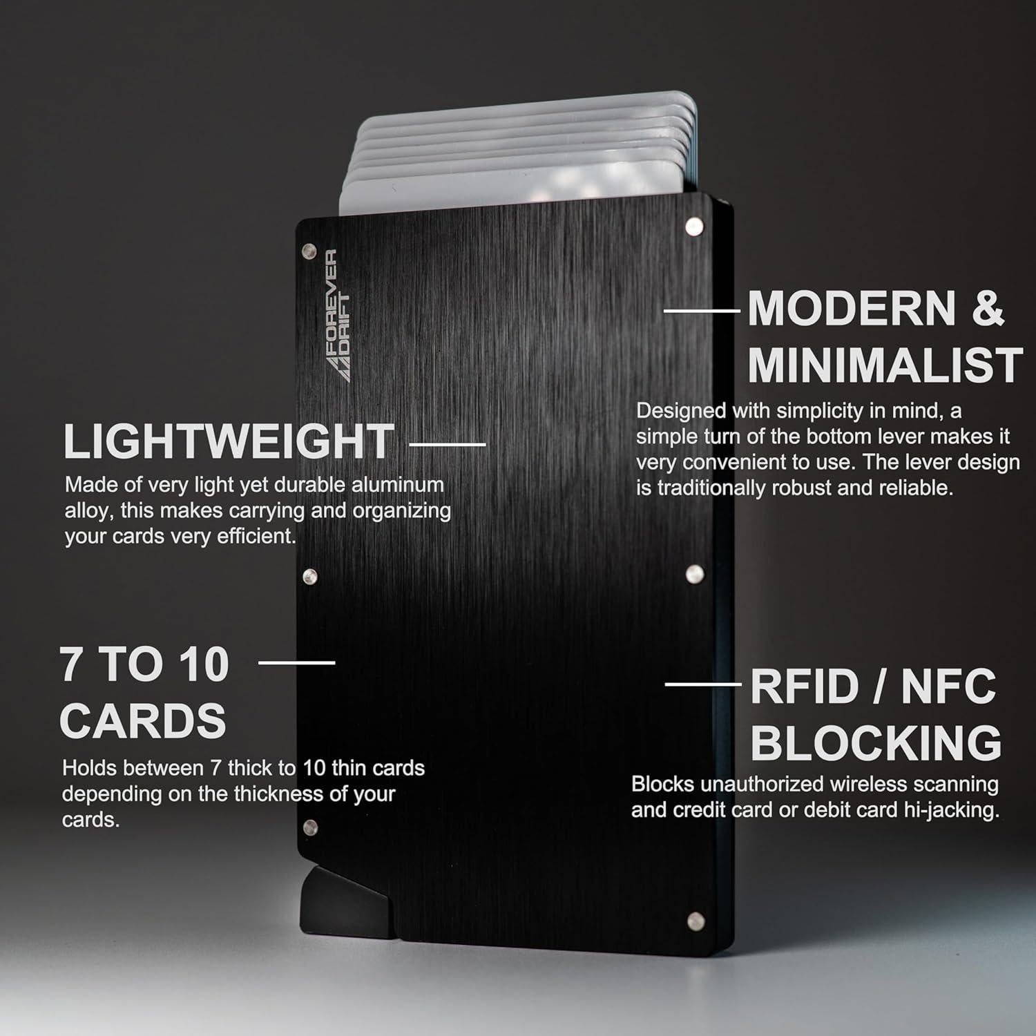 Tarjetero Plegable Slim Forever Drift con Bloqueo RFID Negro
