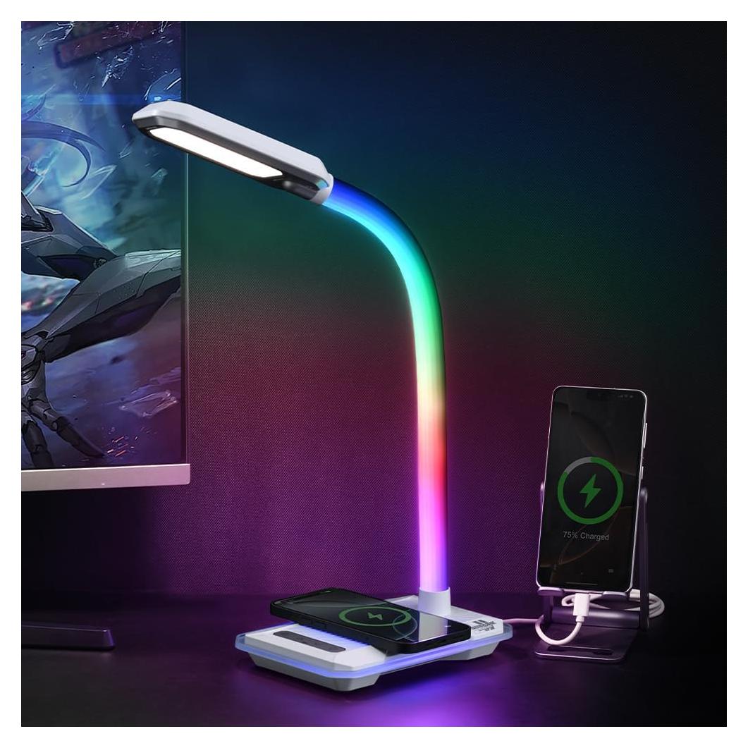Lámpara de Escritorio RGB SMARTERIOR G3D con Carga Inalámbrica