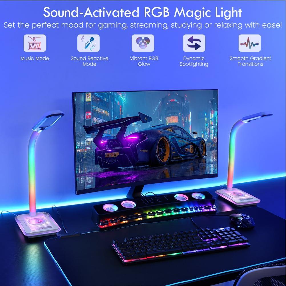 Lámpara de Escritorio RGB SMARTERIOR G3D con Carga Inalámbrica