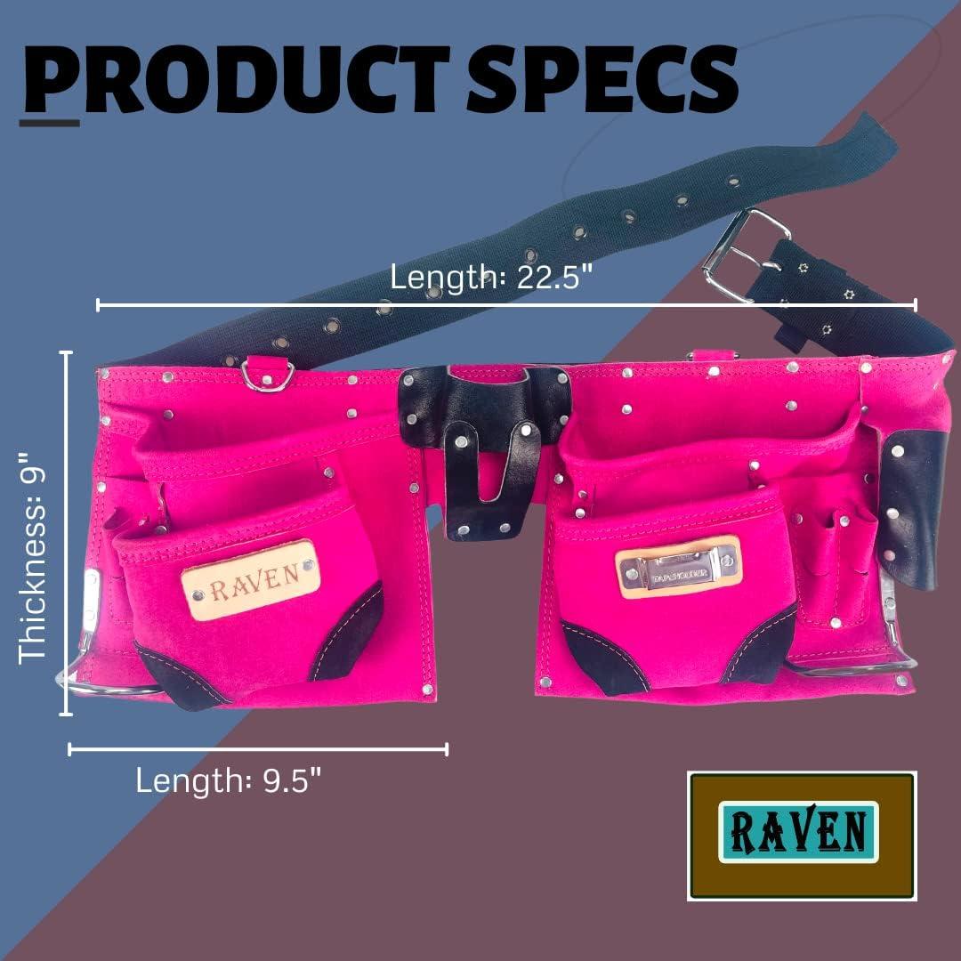 Bolsa de Herramientas RAVEN con Cinturón de Cuero 12 Bolsillos