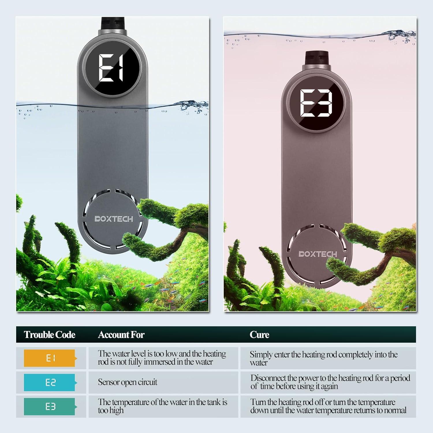 Calentador de Acuario Boxtech 50W Mini para 11-45 Litros