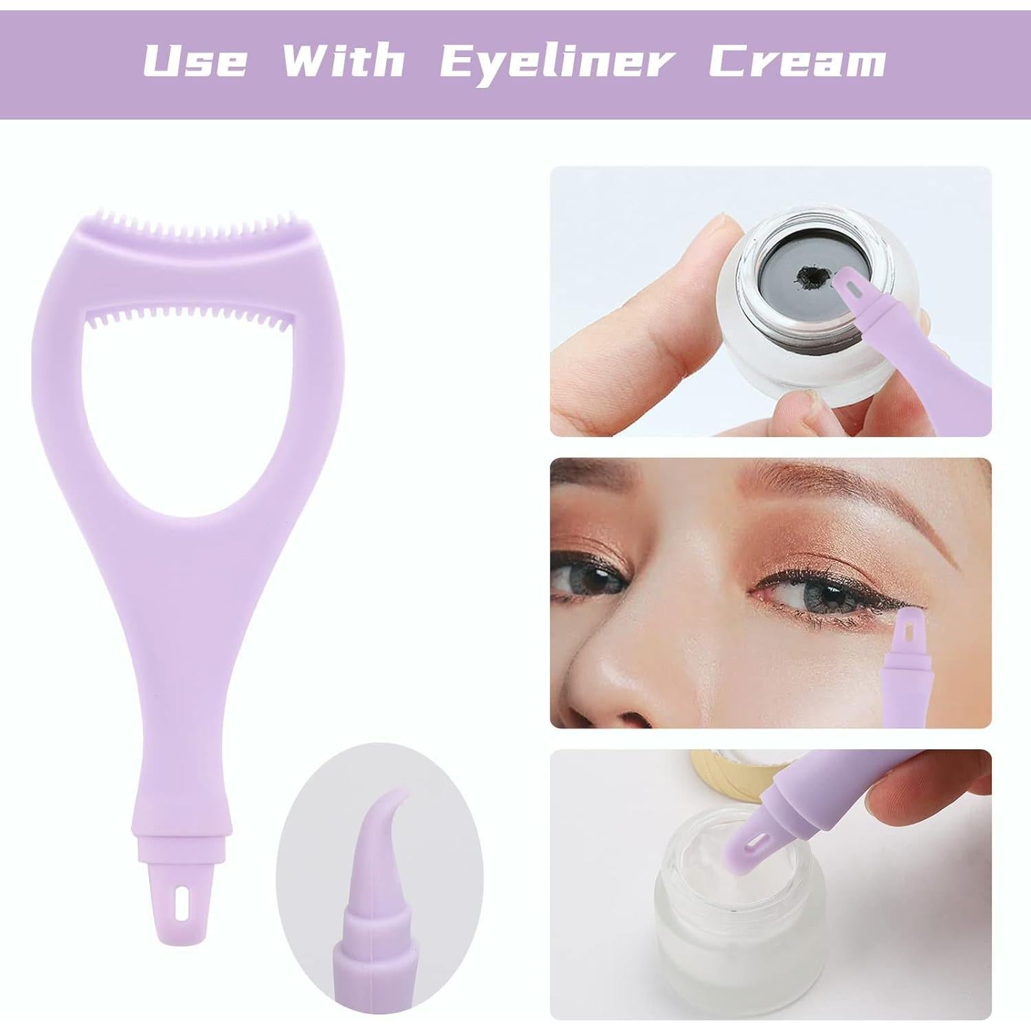 Tbestmax 2 en 1 Protector de Pestañas y Delineador Púrpura