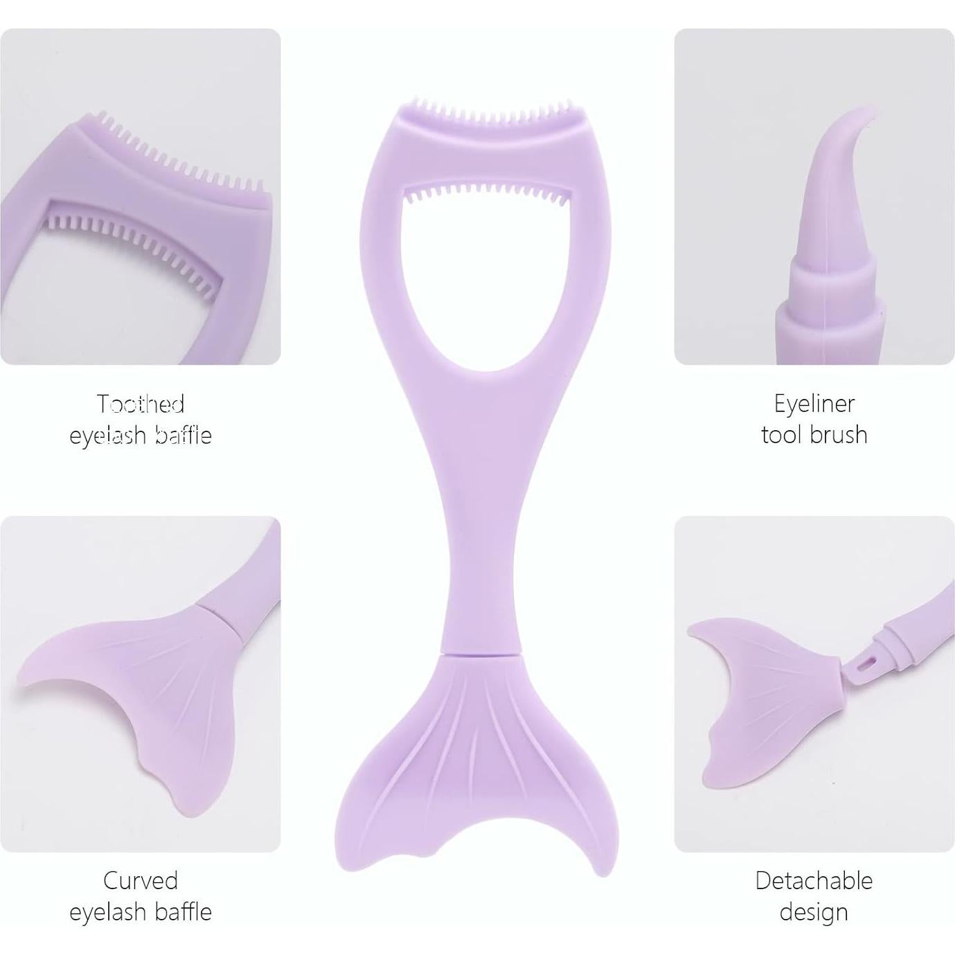 Tbestmax 2 en 1 Protector de Pestañas y Delineador Púrpura