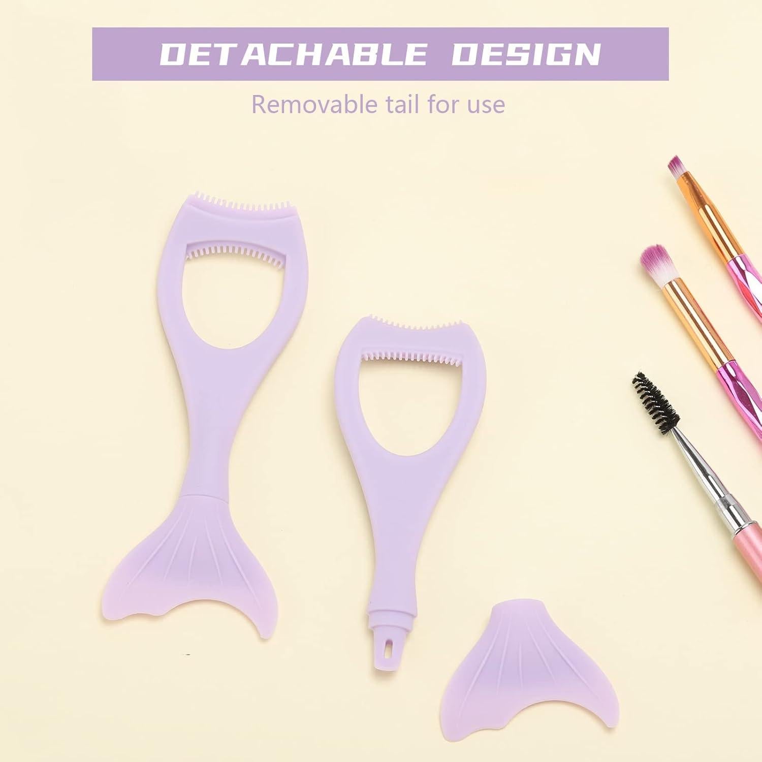 Tbestmax 2 en 1 Protector de Pestañas y Delineador Púrpura