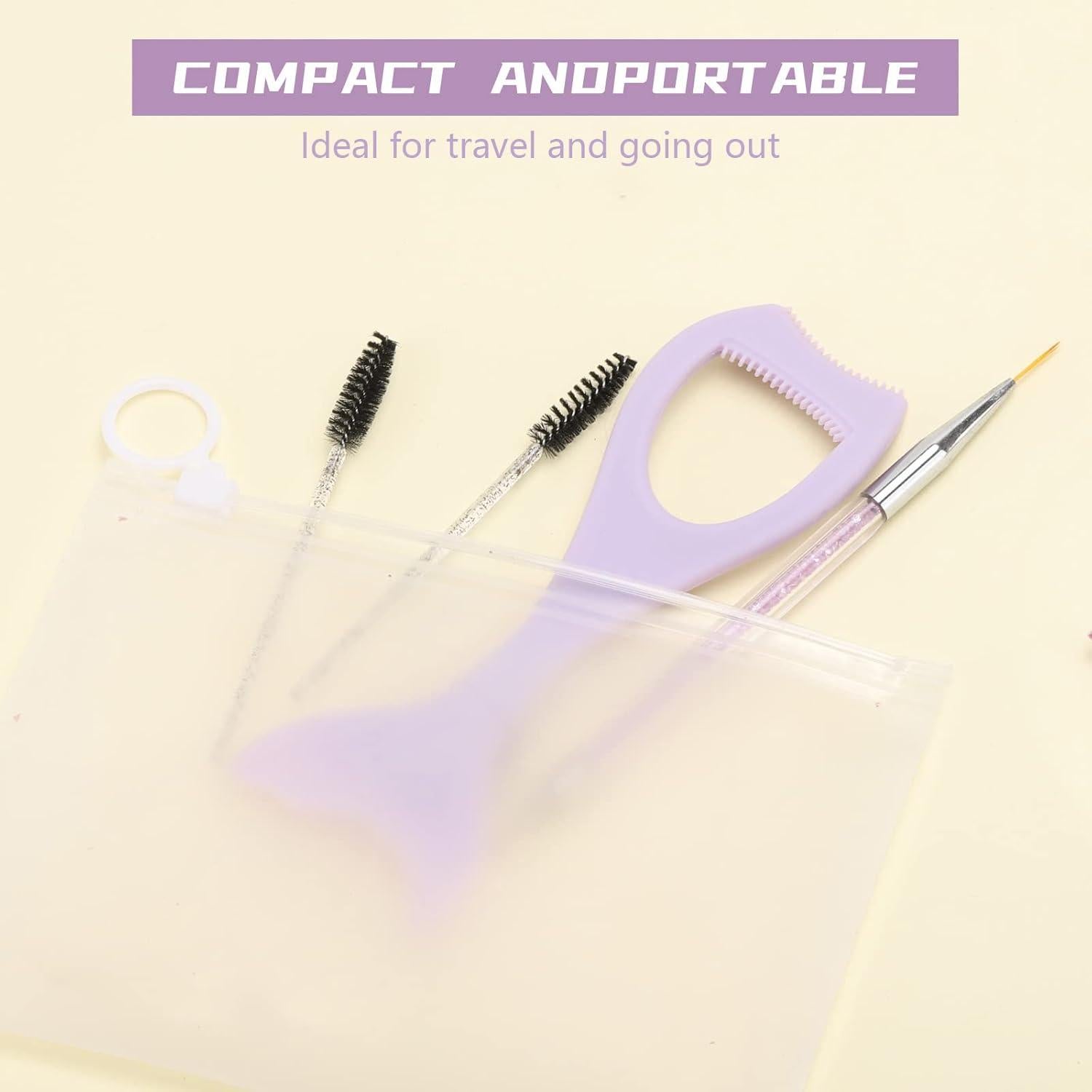 Tbestmax 2 en 1 Protector de Pestañas y Delineador Púrpura