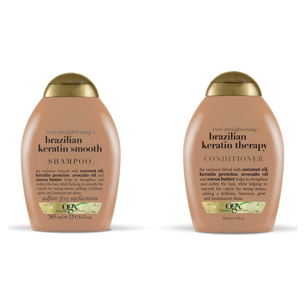 Champú y Acondicionador OGX Queratina Brasileña 368.5 g Set 2