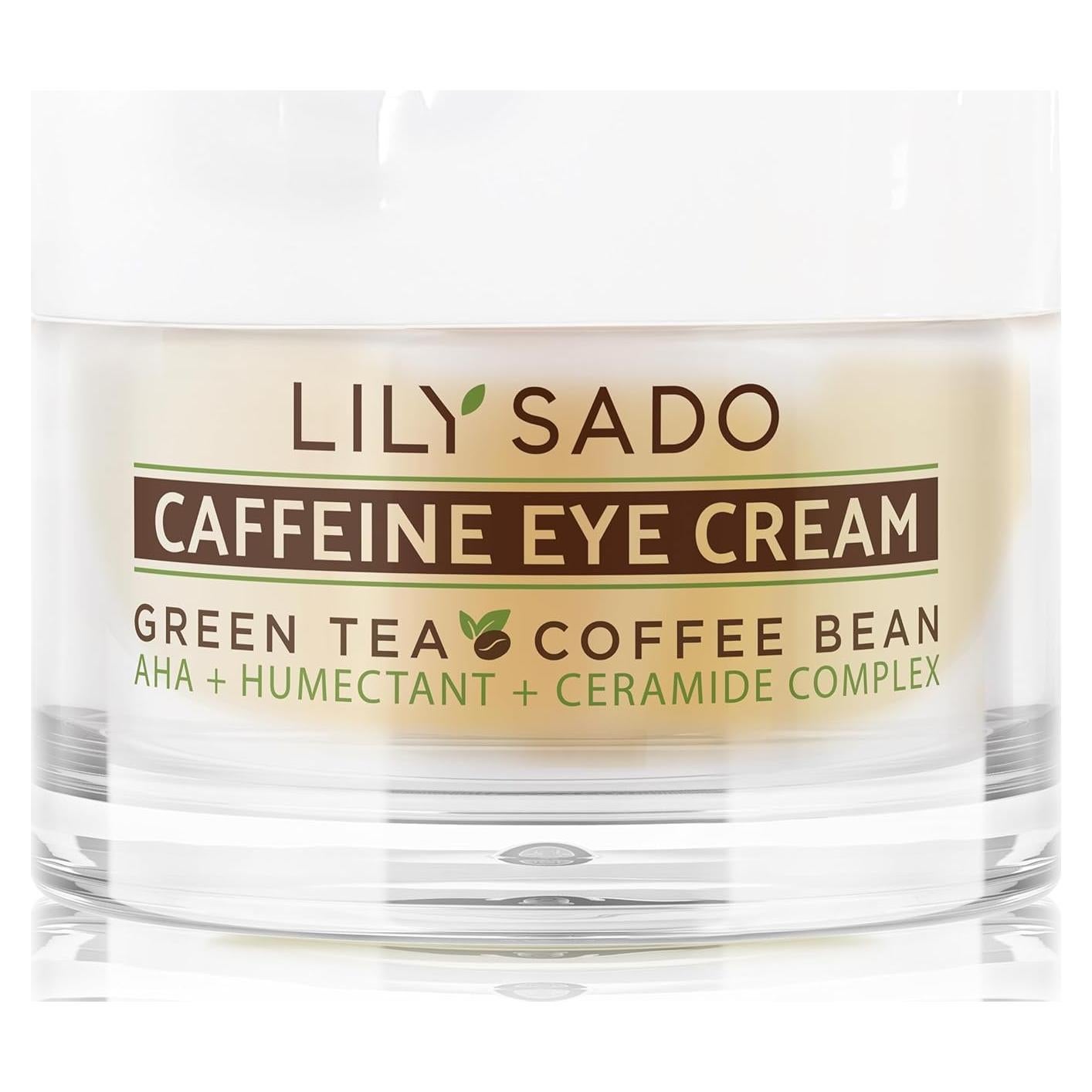 LILY SADO TEA+C™ Coffee & Matcha Caffeine EYE CREAM - Anti-aging Vegan Natural Eye Repair Moisturizer Lotion w Arabica Coffee Beans + Green Tea - Prevents Undereye Wrinkles, Puffiness, Dark Circles
