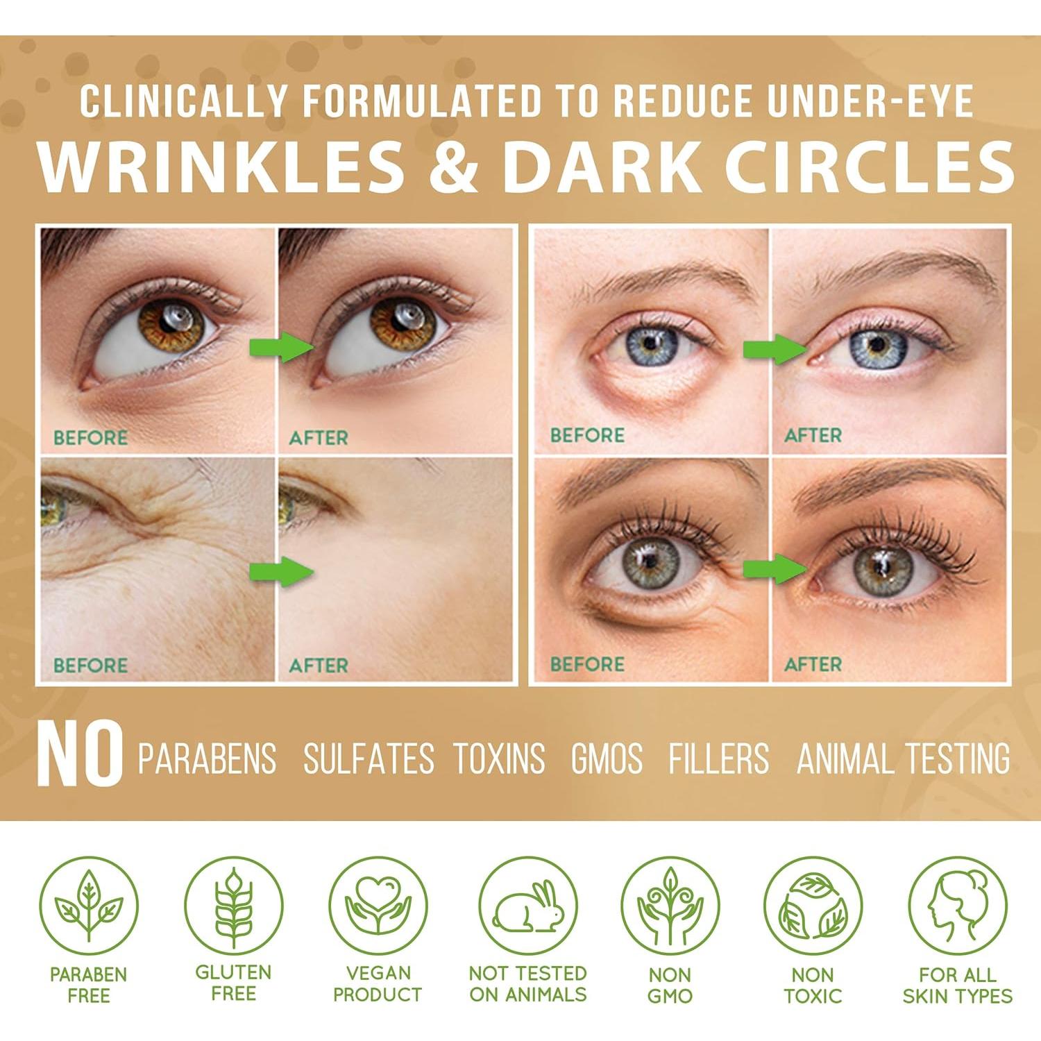 LILY SADO TEA+C™ Coffee & Matcha Caffeine EYE CREAM - Anti-aging Vegan Natural Eye Repair Moisturizer Lotion w Arabica Coffee Beans + Green Tea - Prevents Undereye Wrinkles, Puffiness, Dark Circles