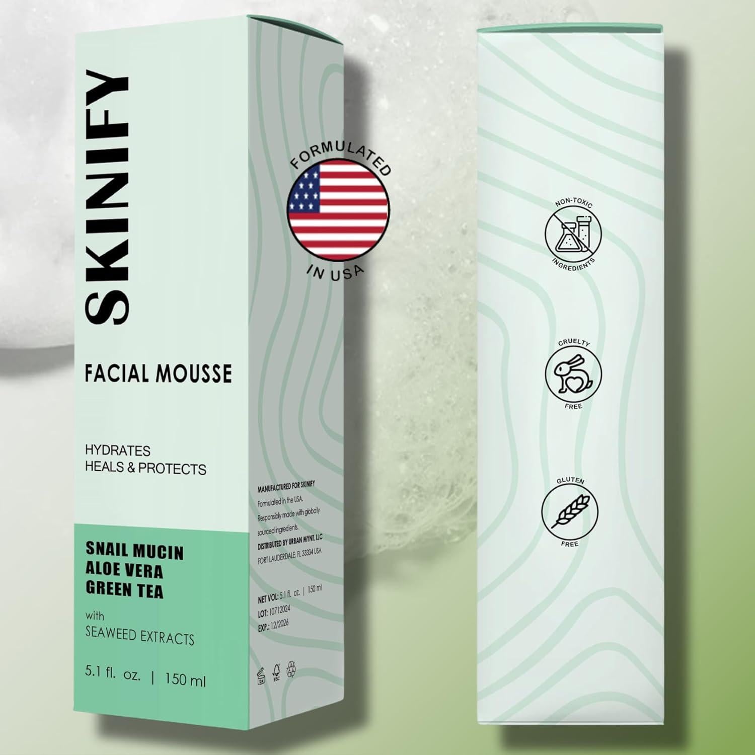 Limpiador Facial Espumoso SKINIFY con Mucina de Caracol 145g