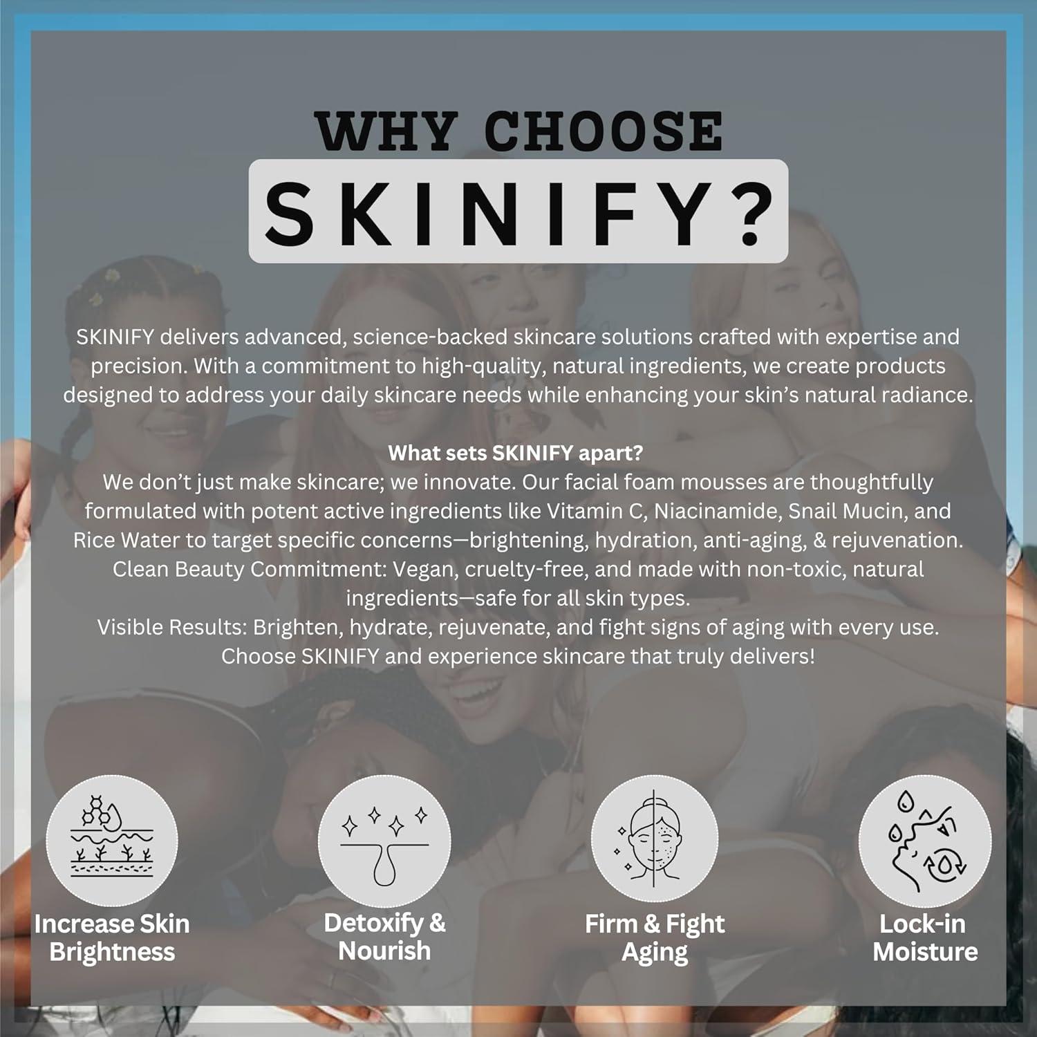 Limpiador Facial Espumoso SKINIFY con Mucina de Caracol 145g