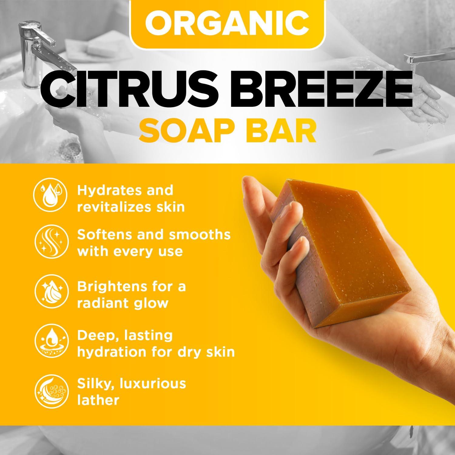 Jabón Natural Cítrico iHeart - 2 Paquetes de 113g con Manteca de Karité