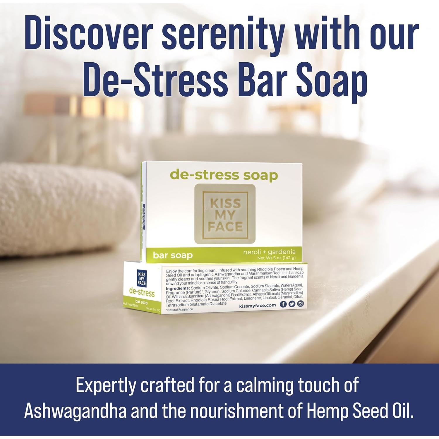 Jabón de Barra Desestresante Kiss My Face 142g Neroli Gardenia