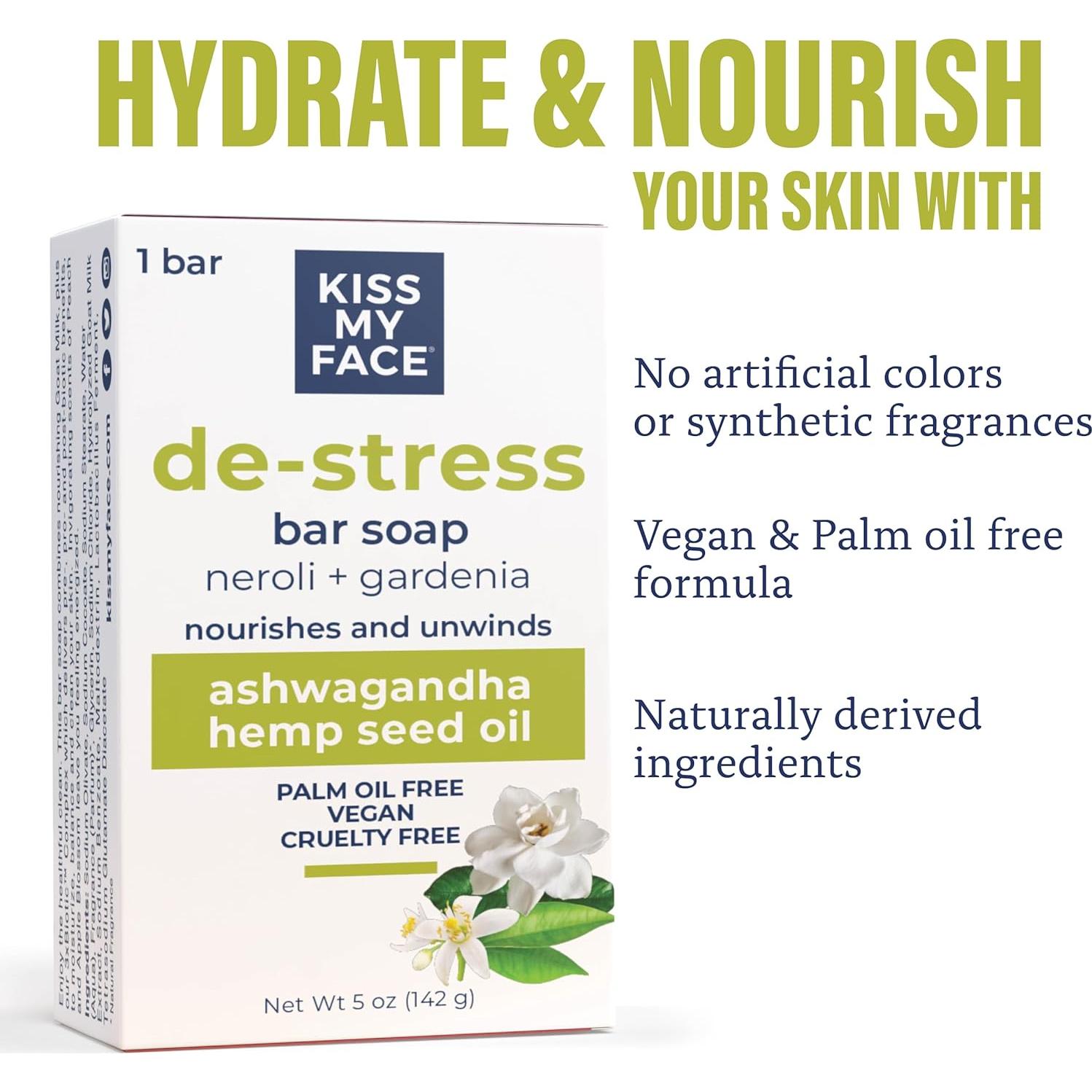 Jabón de Barra Desestresante Kiss My Face 142g Neroli Gardenia