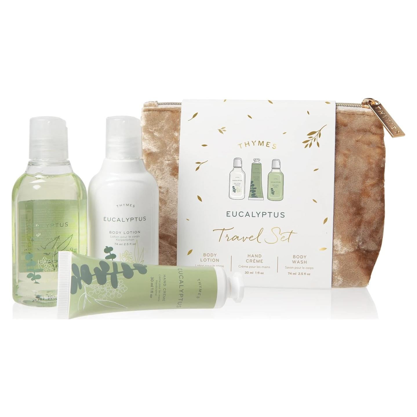 Juego de viaje Thymes Eucalipto - Gel, loción y crema de manos