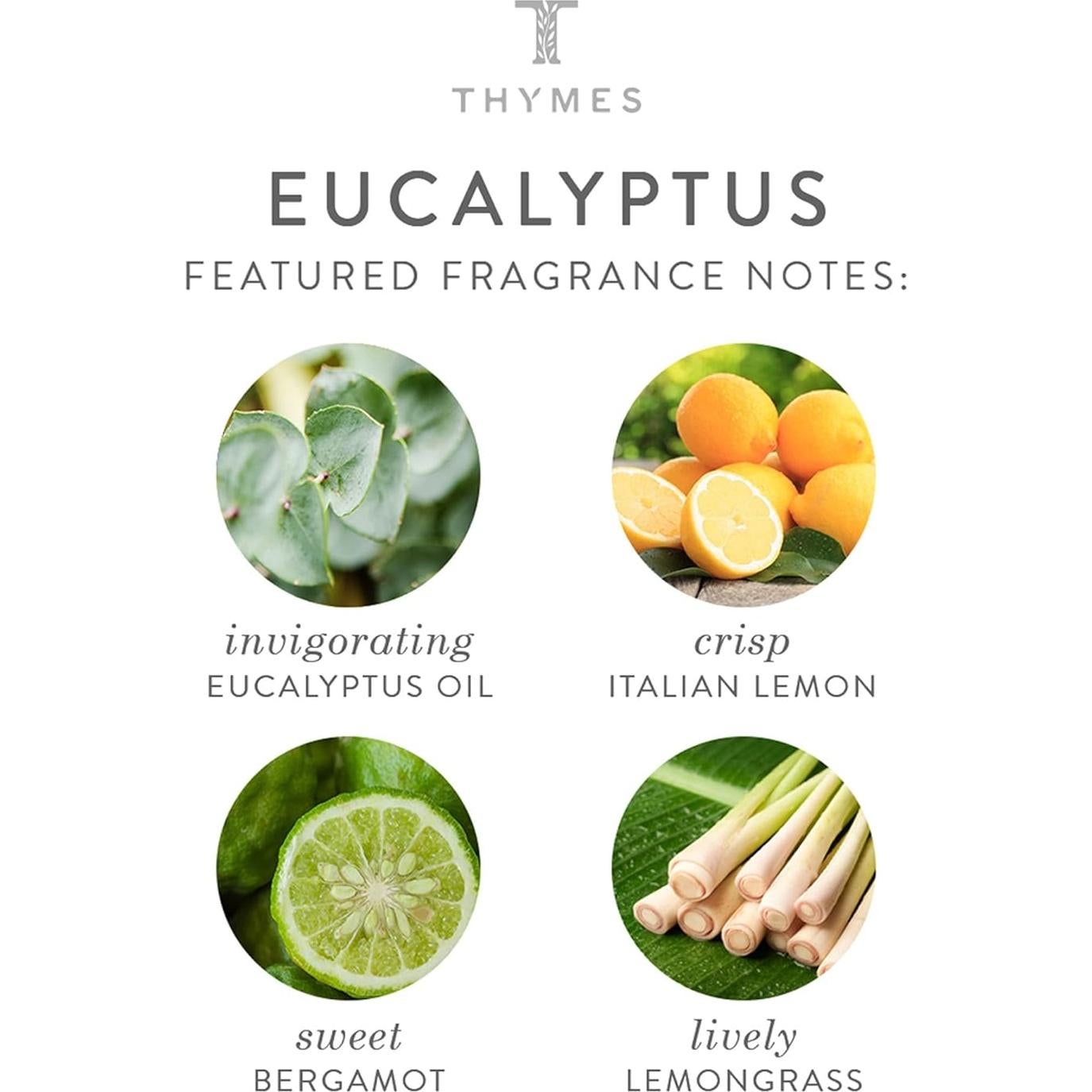 Juego de viaje Thymes Eucalipto - Gel, loción y crema de manos