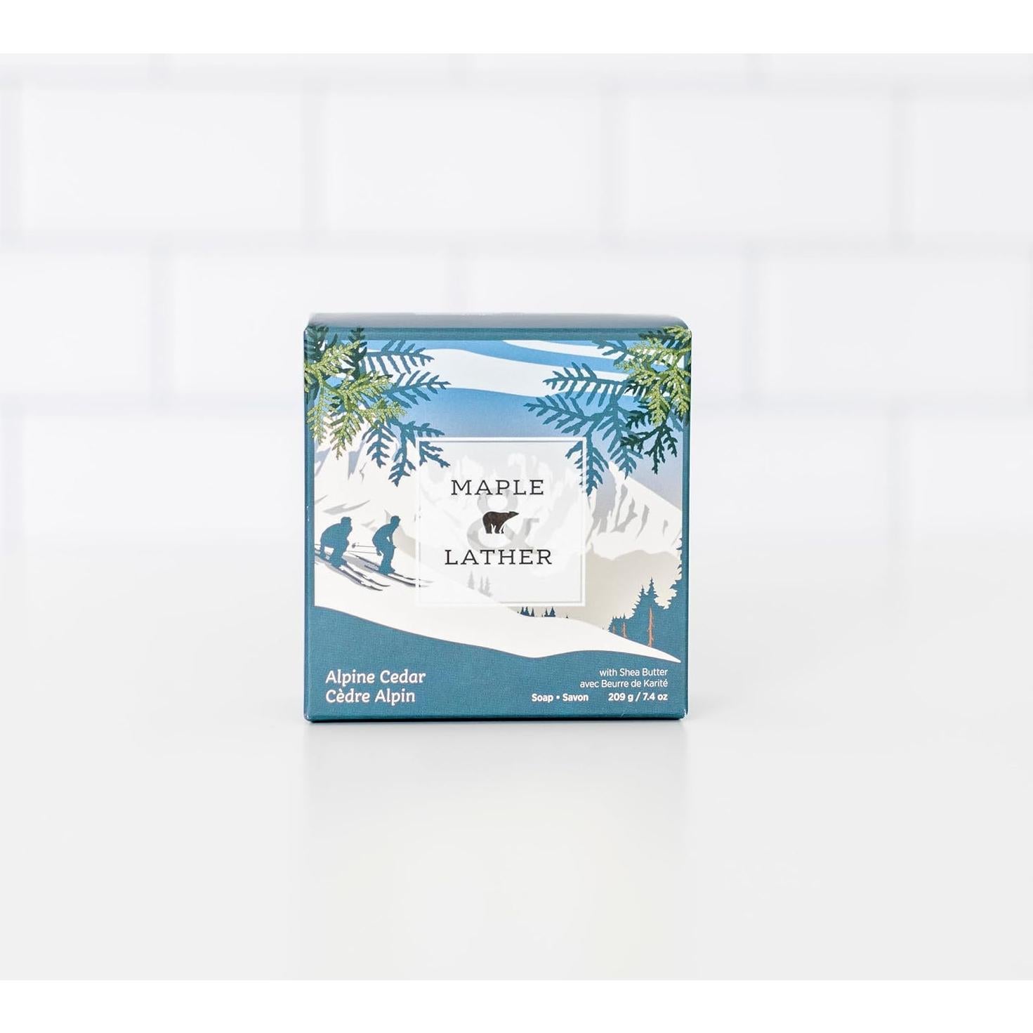 Jabón en Barra Maple & Lather Cedro Alpino 209g - Hecho en Francia