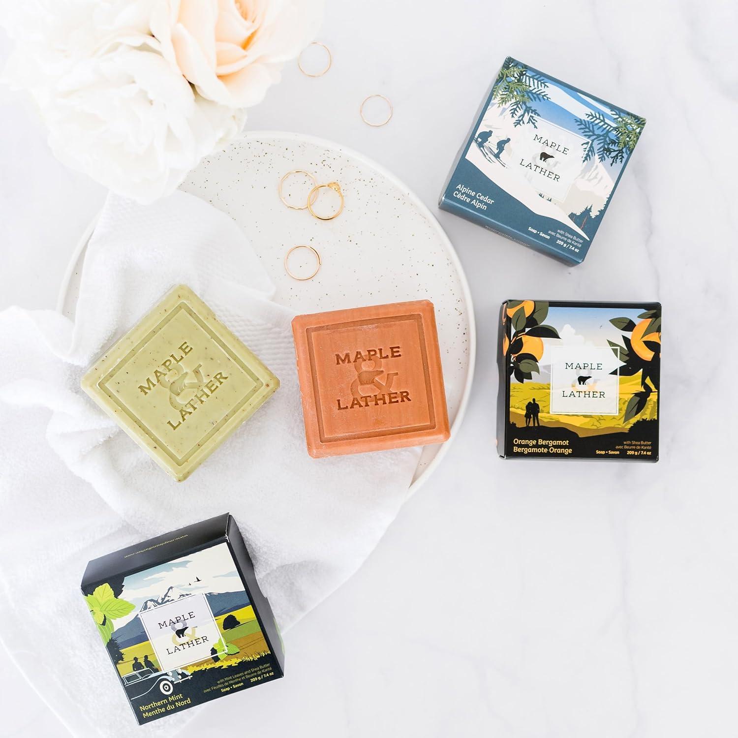 Jabón en Barra Maple & Lather Cedro Alpino 209g - Hecho en Francia