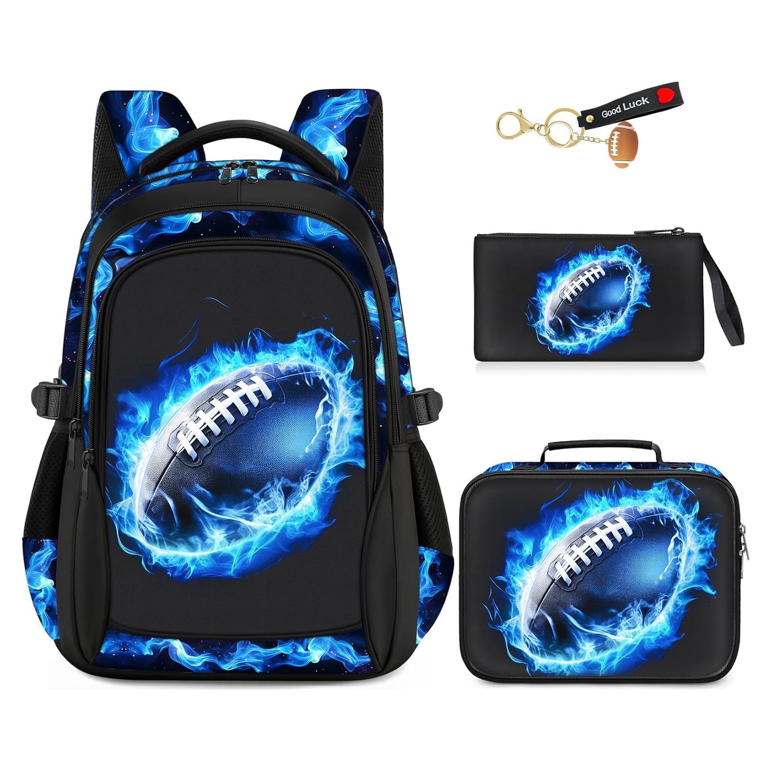 Mochila Escolar Niños Set 4 en 1 Fútbol Americano 43.2 cm