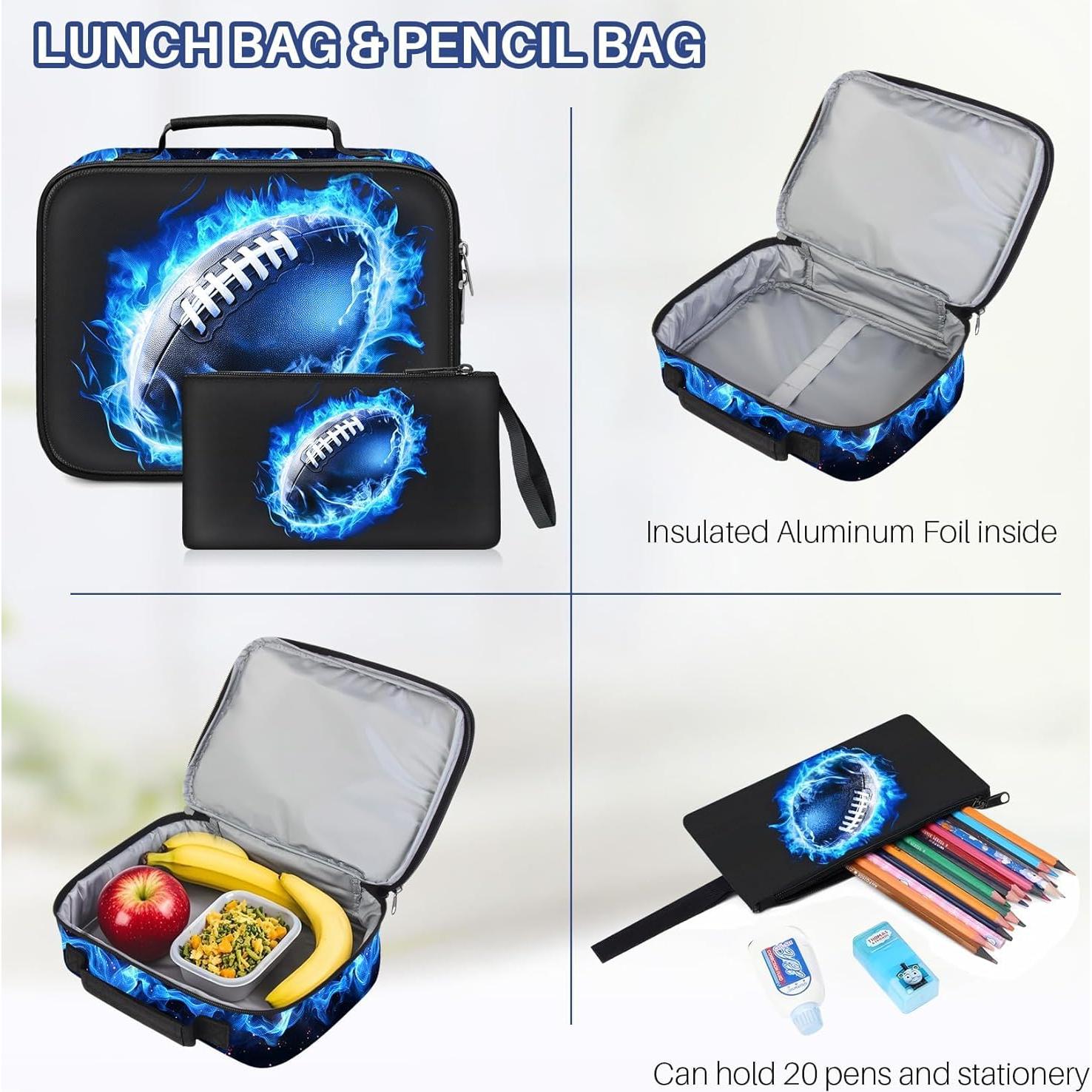 Mochila Escolar Niños Set 4 en 1 Fútbol Americano 43.2 cm