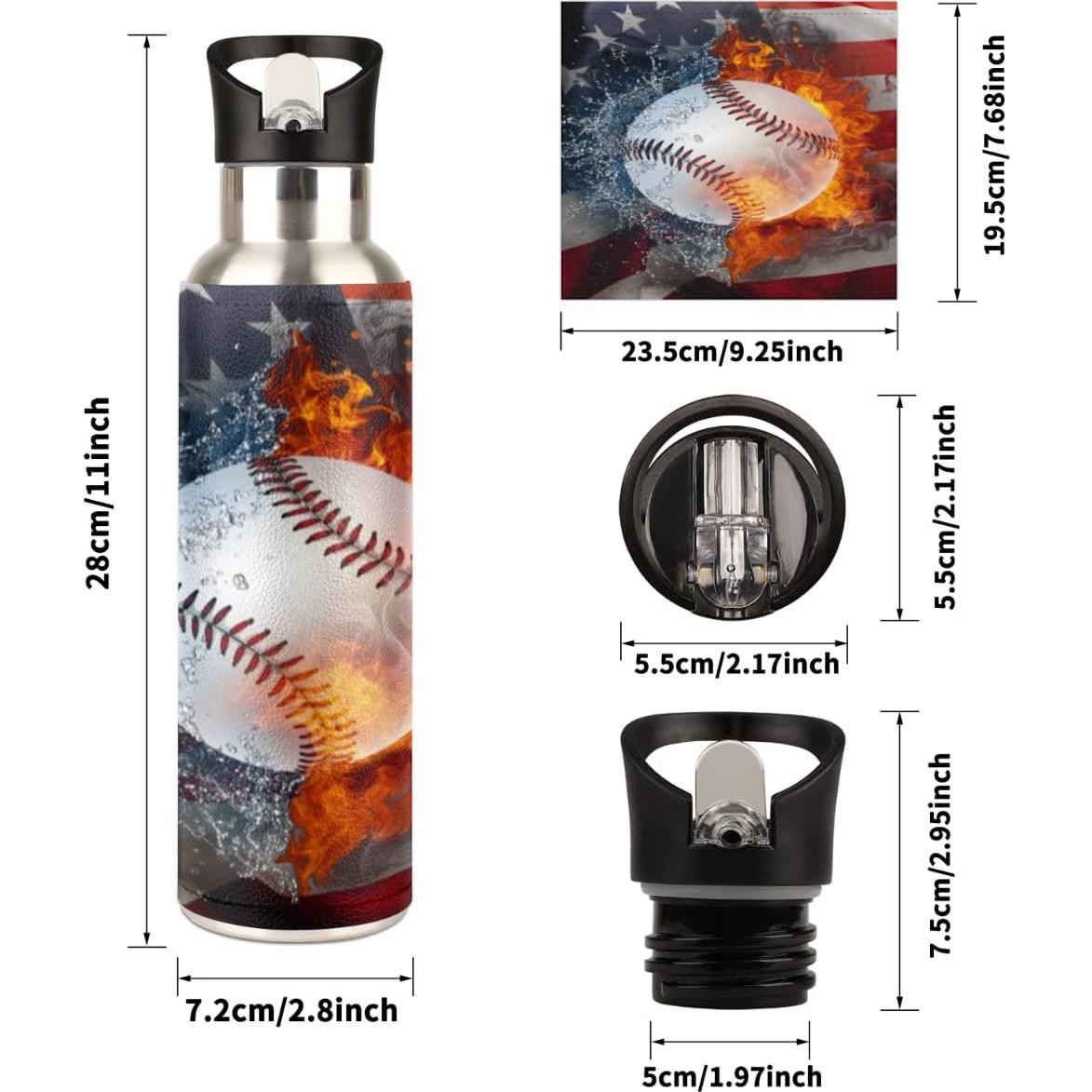 Botella de Agua Acero Inoxidable 600ml YoCosy Béisbol