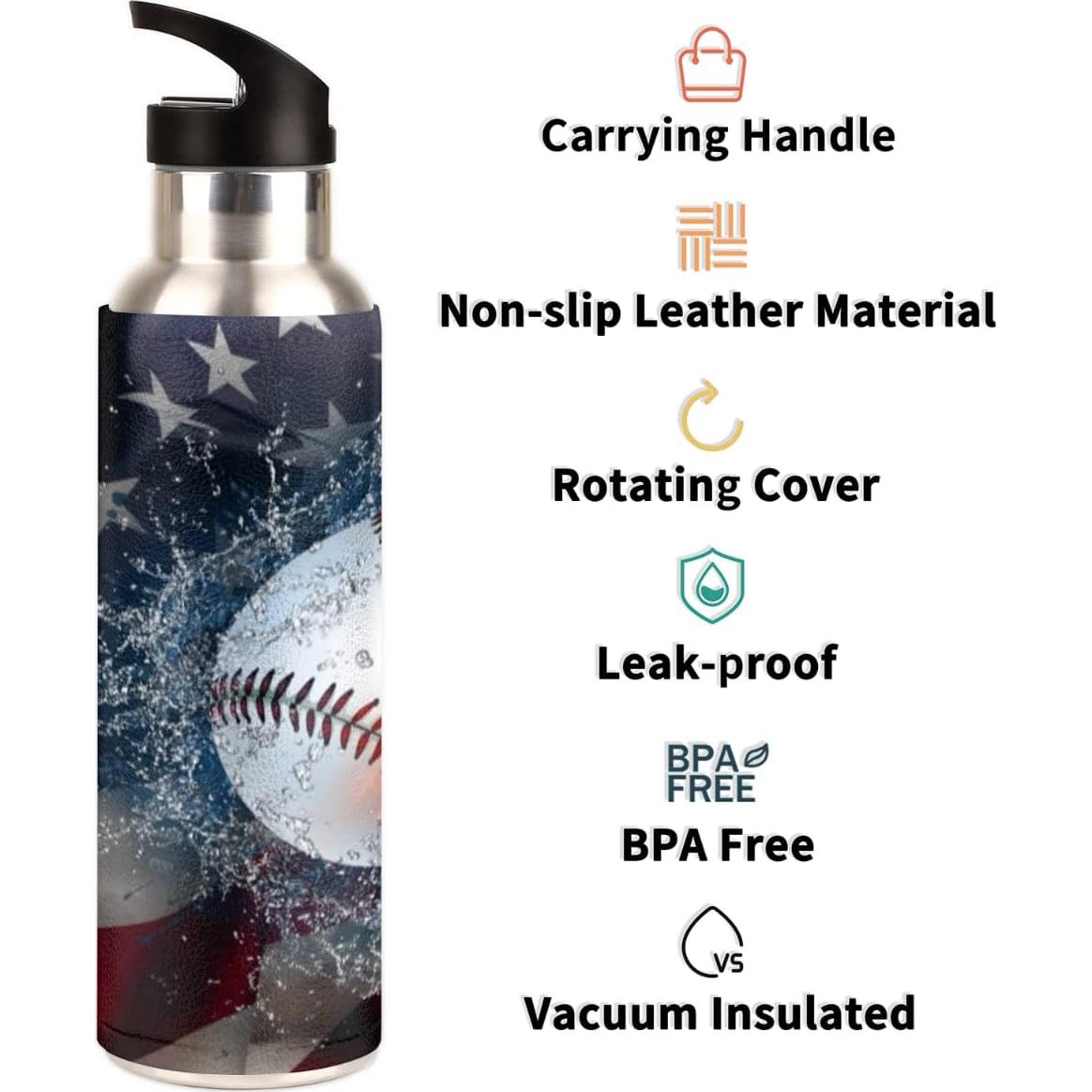 Botella de Agua Acero Inoxidable 600ml YoCosy Béisbol