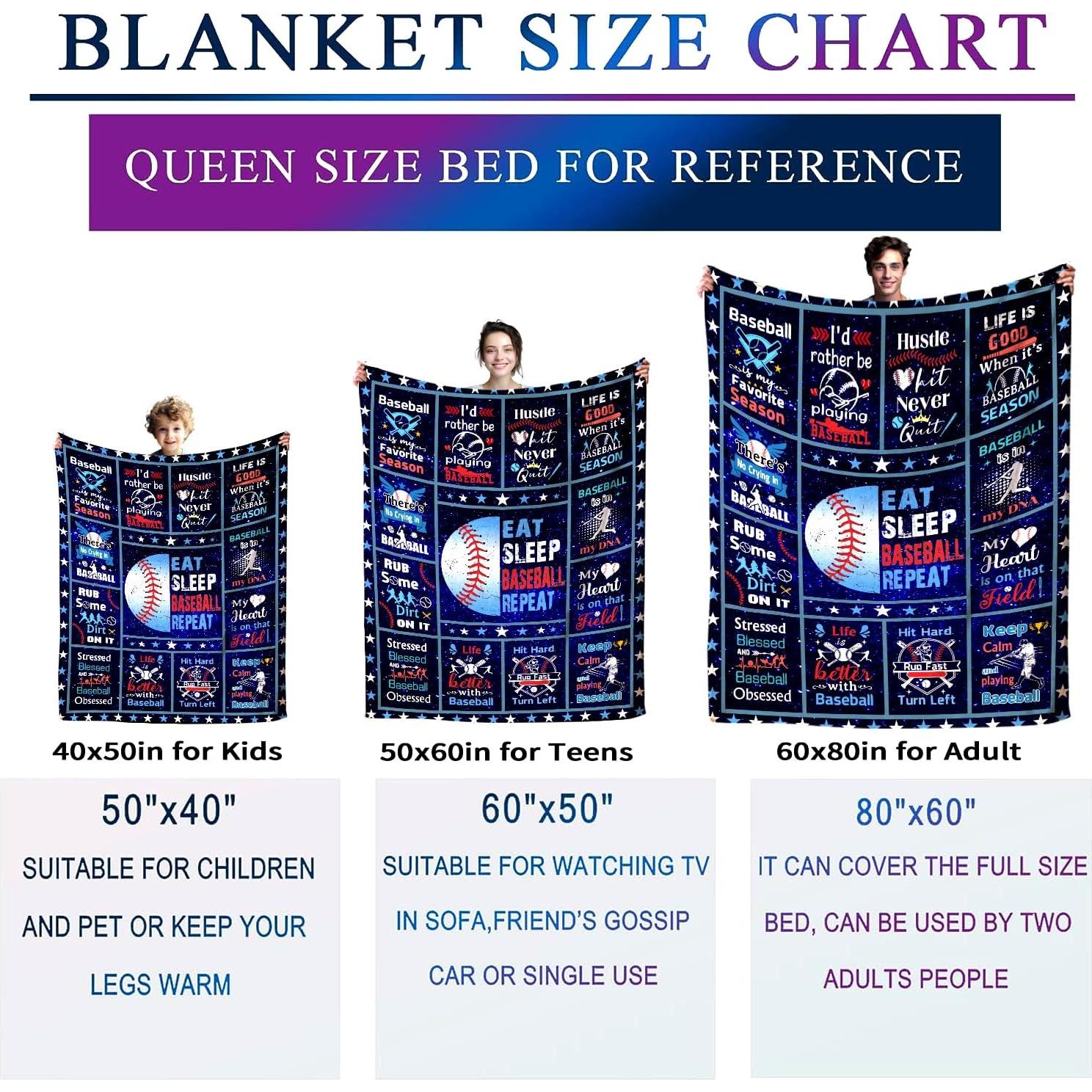 Manta de Béisbol Zorkomr 127x102cm Franela Suave