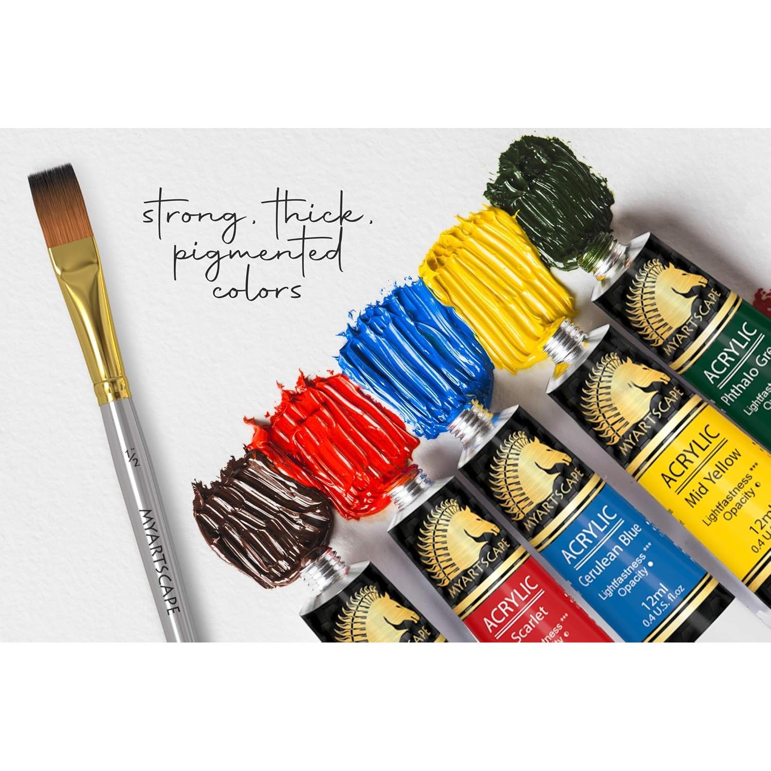 Juego de Pintura Acrílica MyArtscape - 48 Tubos 12ml - No Tóxica