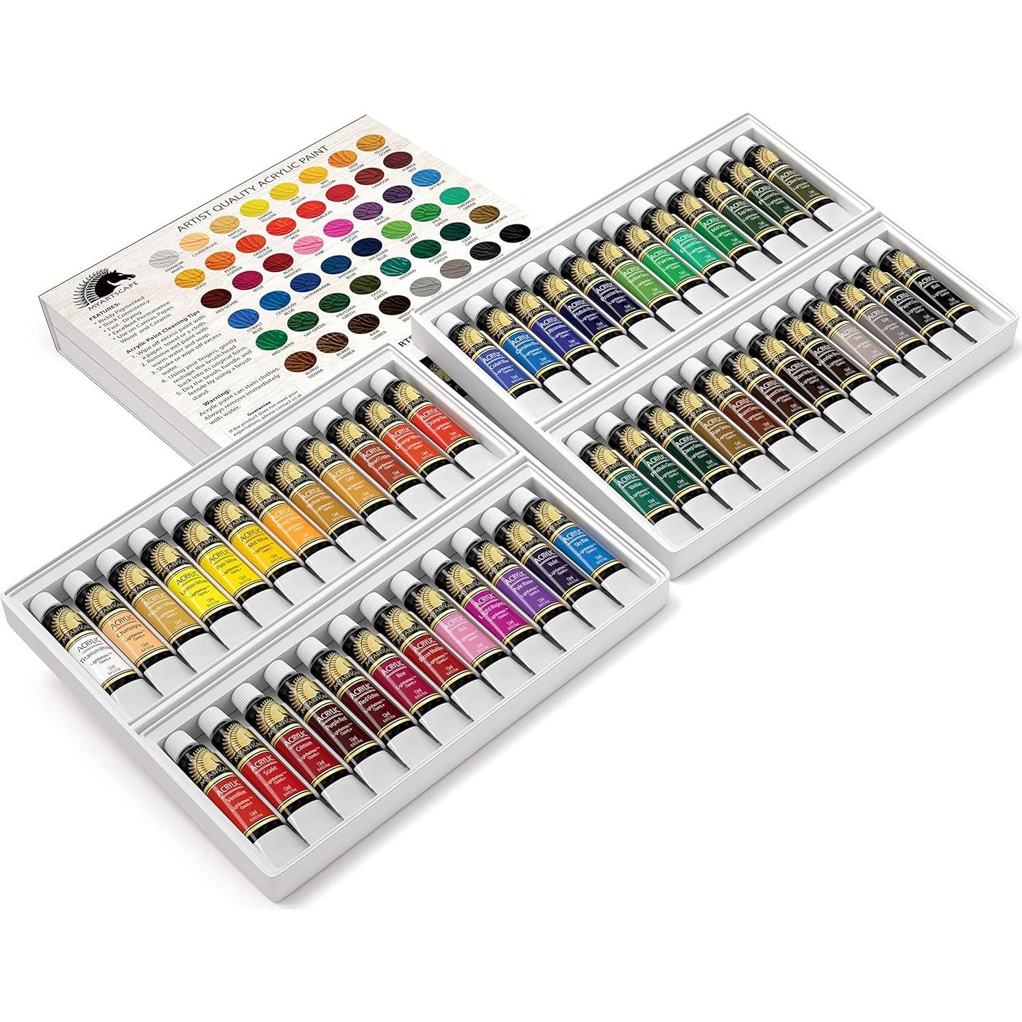 Juego de Pintura Acrílica MyArtscape - 48 Tubos 12ml - No Tóxica