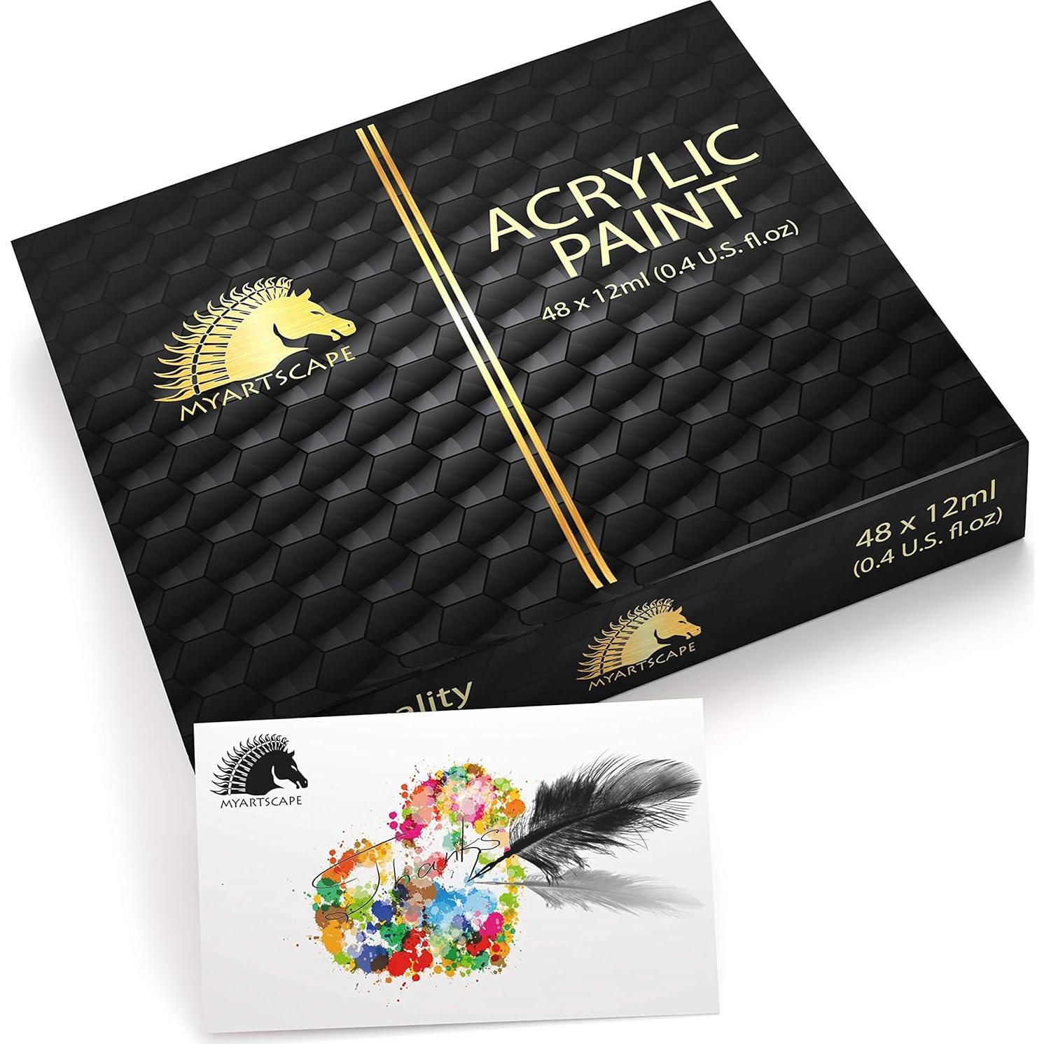 Juego de Pintura Acrílica MyArtscape - 48 Tubos 12ml - No Tóxica