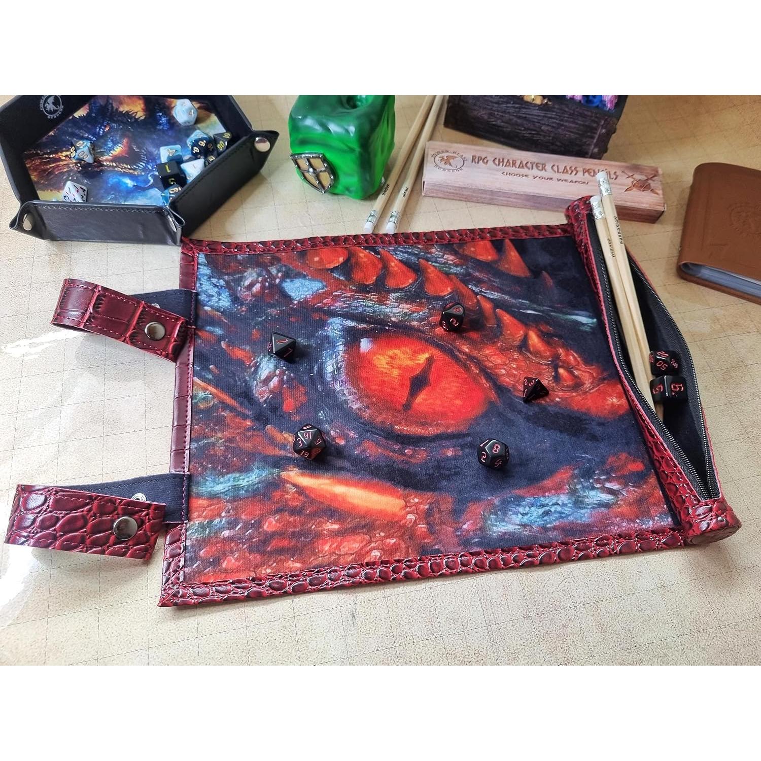 Alfombrilla de Dados Power Beast Dungeon 2 en 1 Dragón de Fuego