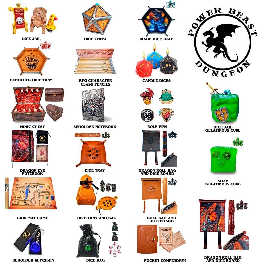 Alfombrilla de Dados Power Beast Dungeon 2 en 1 Dragón de Fuego