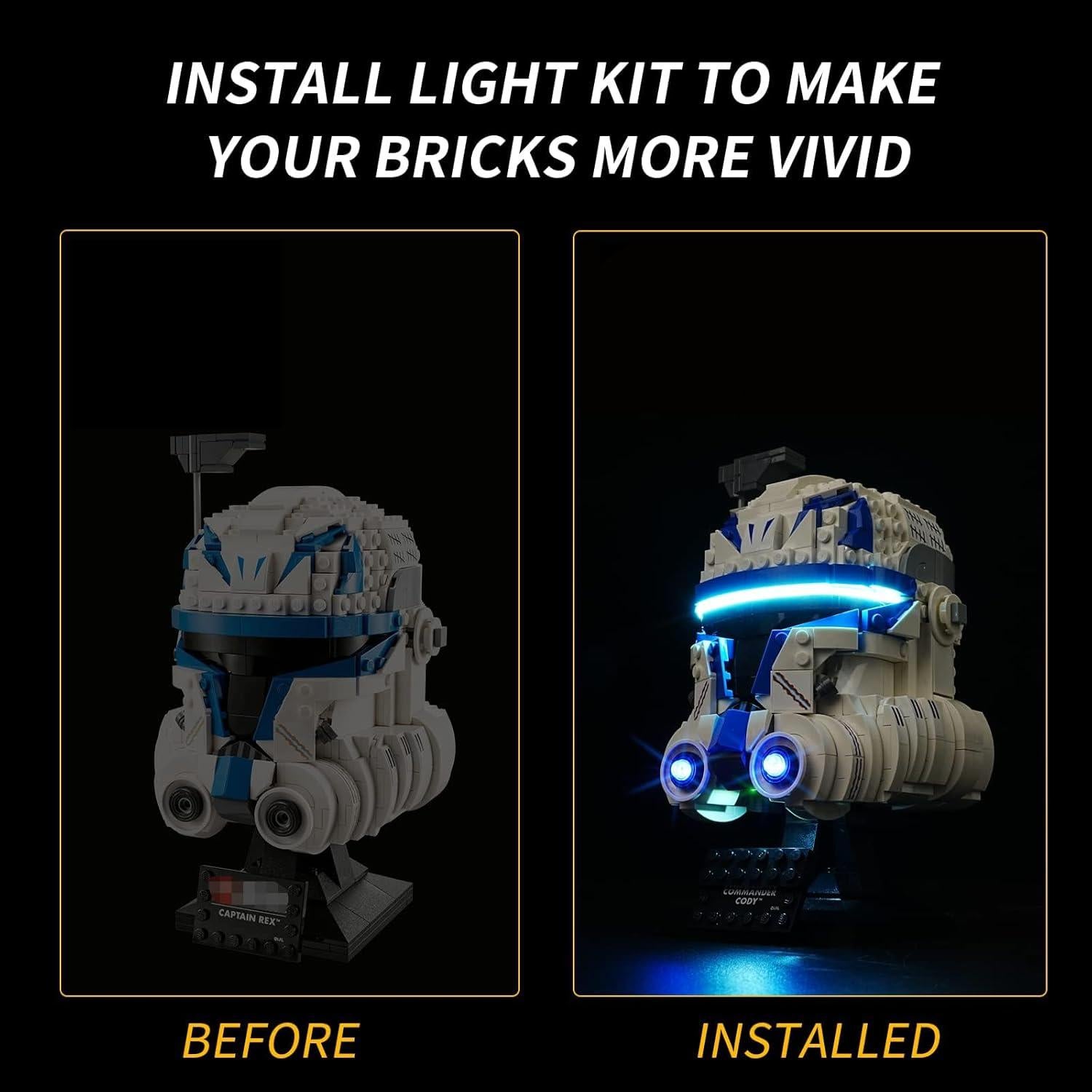 Kit de Luz LED Rorliny para Casco Lego 75349 - USB y Batería