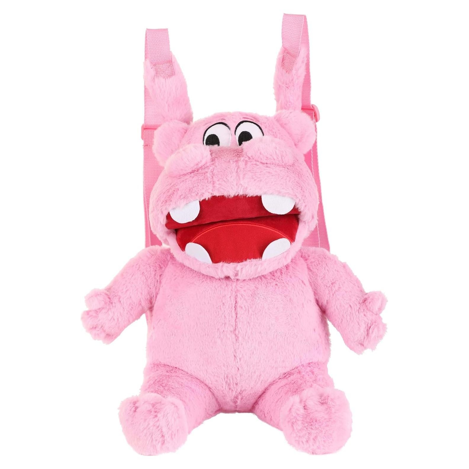 Mochila de Peluche Hipopótamos Hambrientos Rosa 43 cm