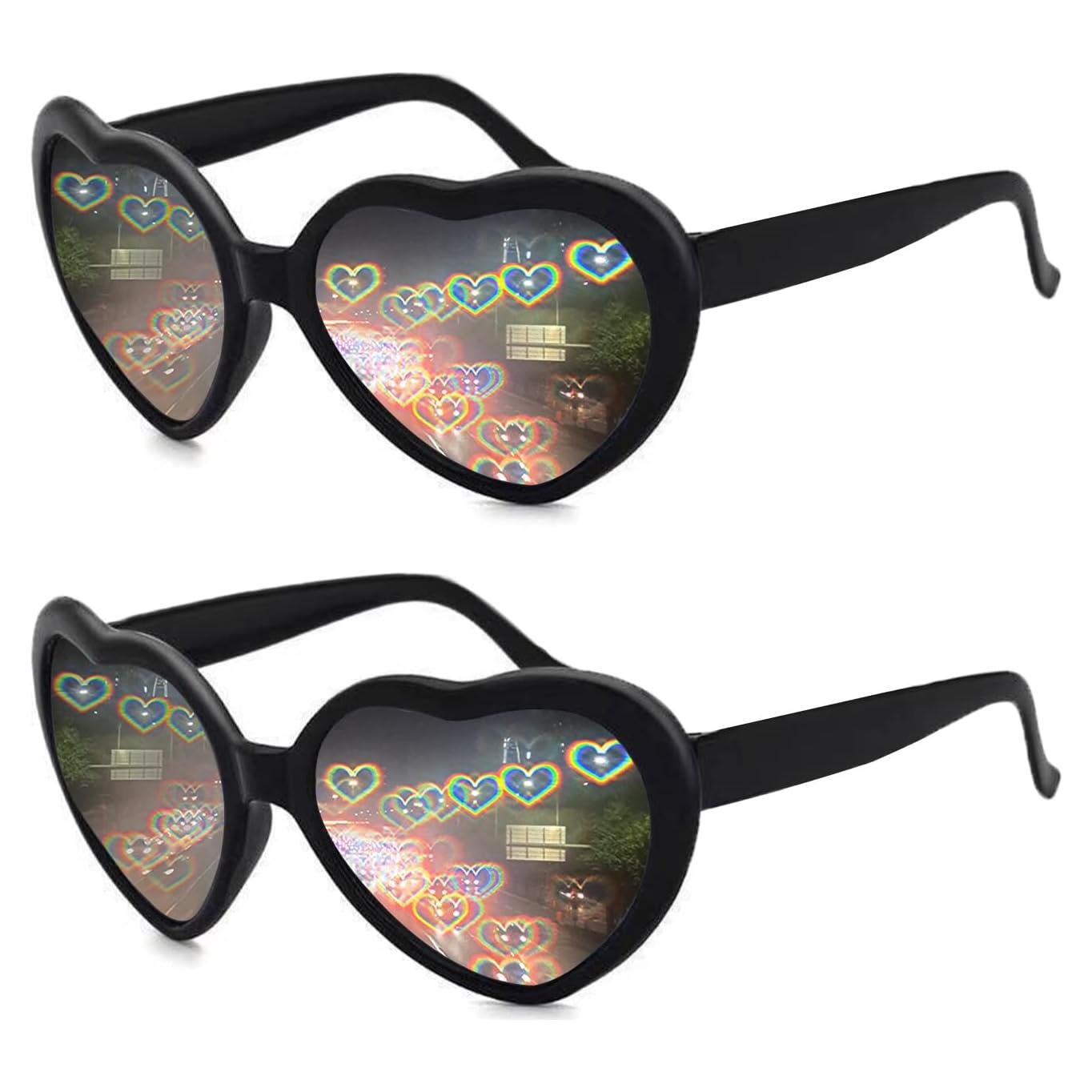 Paquete de 2 Gafas de Sol Corazón Auhanth - Efecto Difracción