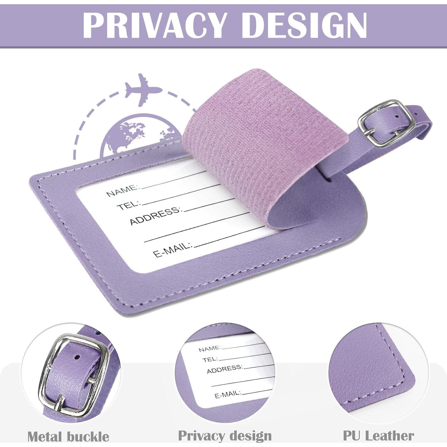 Conjunto Funda de Pasaporte y Etiqueta de Equipaje COSHAYSOO Violeta