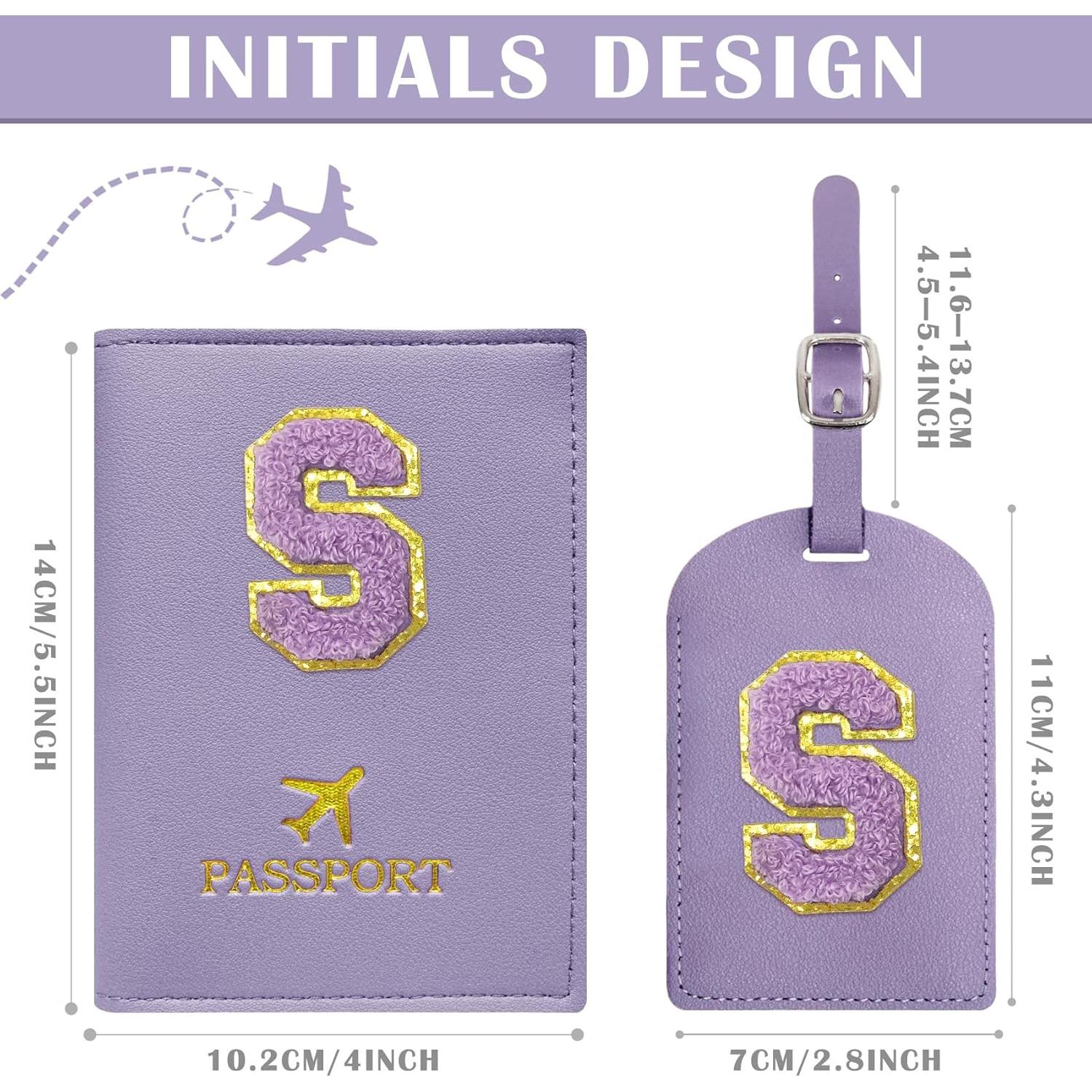 Conjunto Funda de Pasaporte y Etiqueta de Equipaje COSHAYSOO Violeta