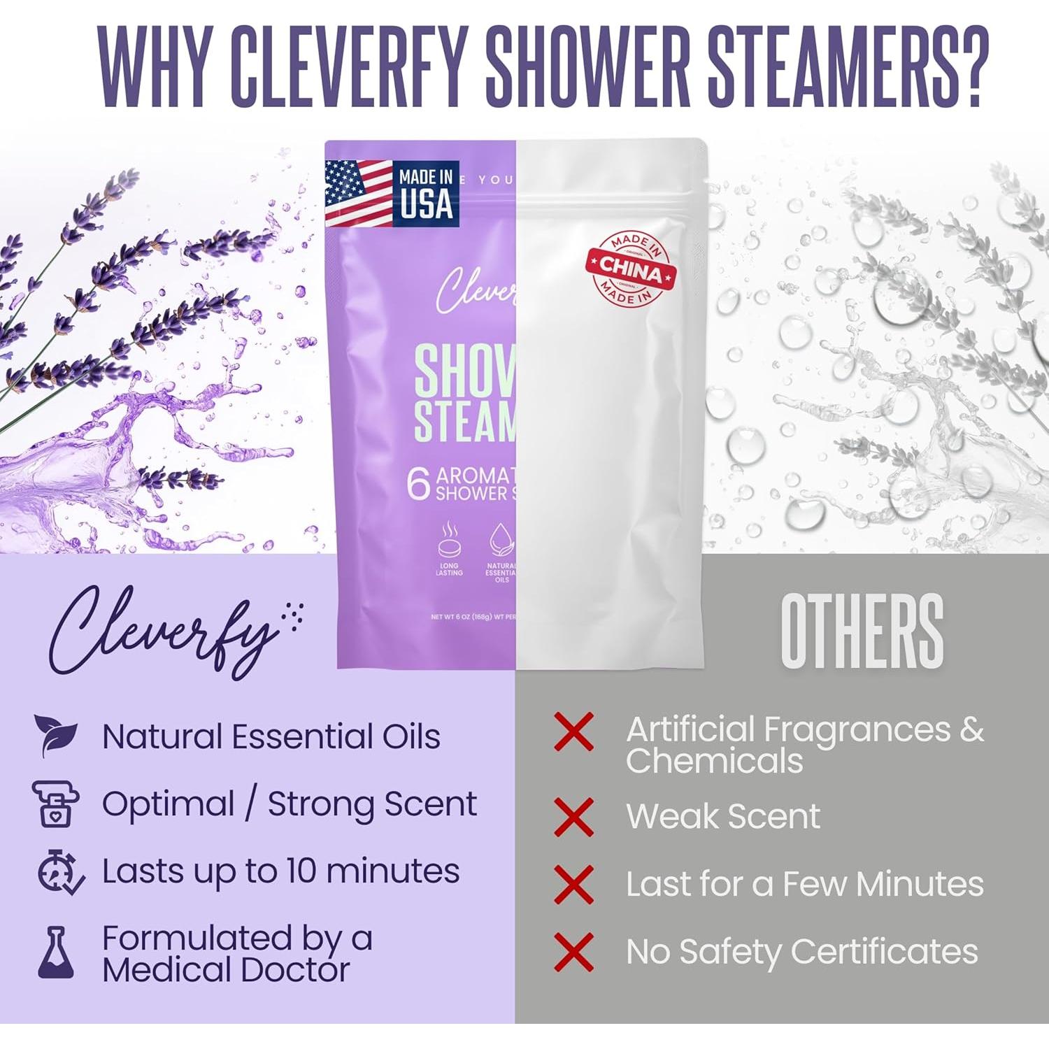 Bombas de Ducha Aromaterapia Cleverfy - 6 Tabletas Relajantes