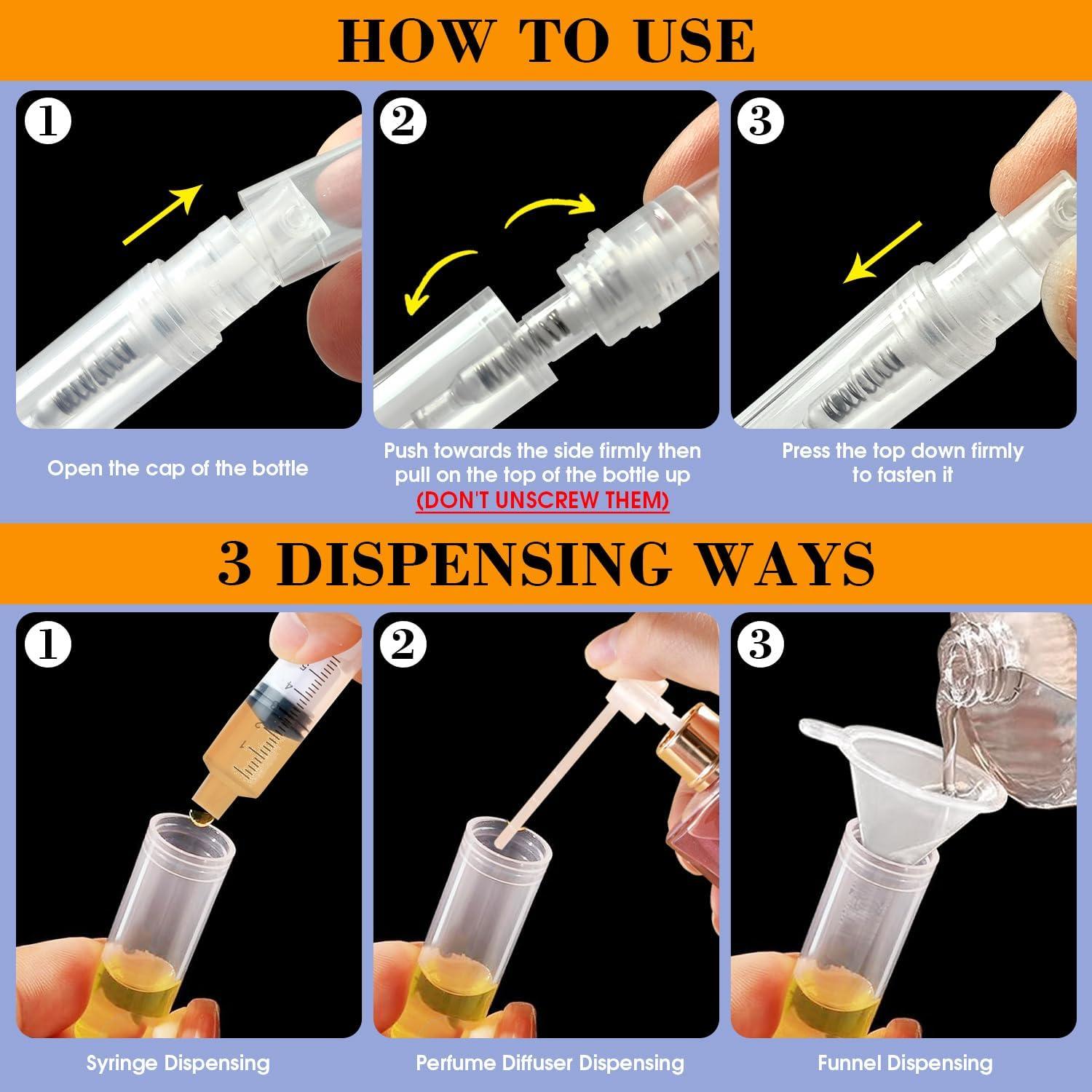 60 Botellas de Spray Mini 5ml DupakSYS Rellenables Portátiles