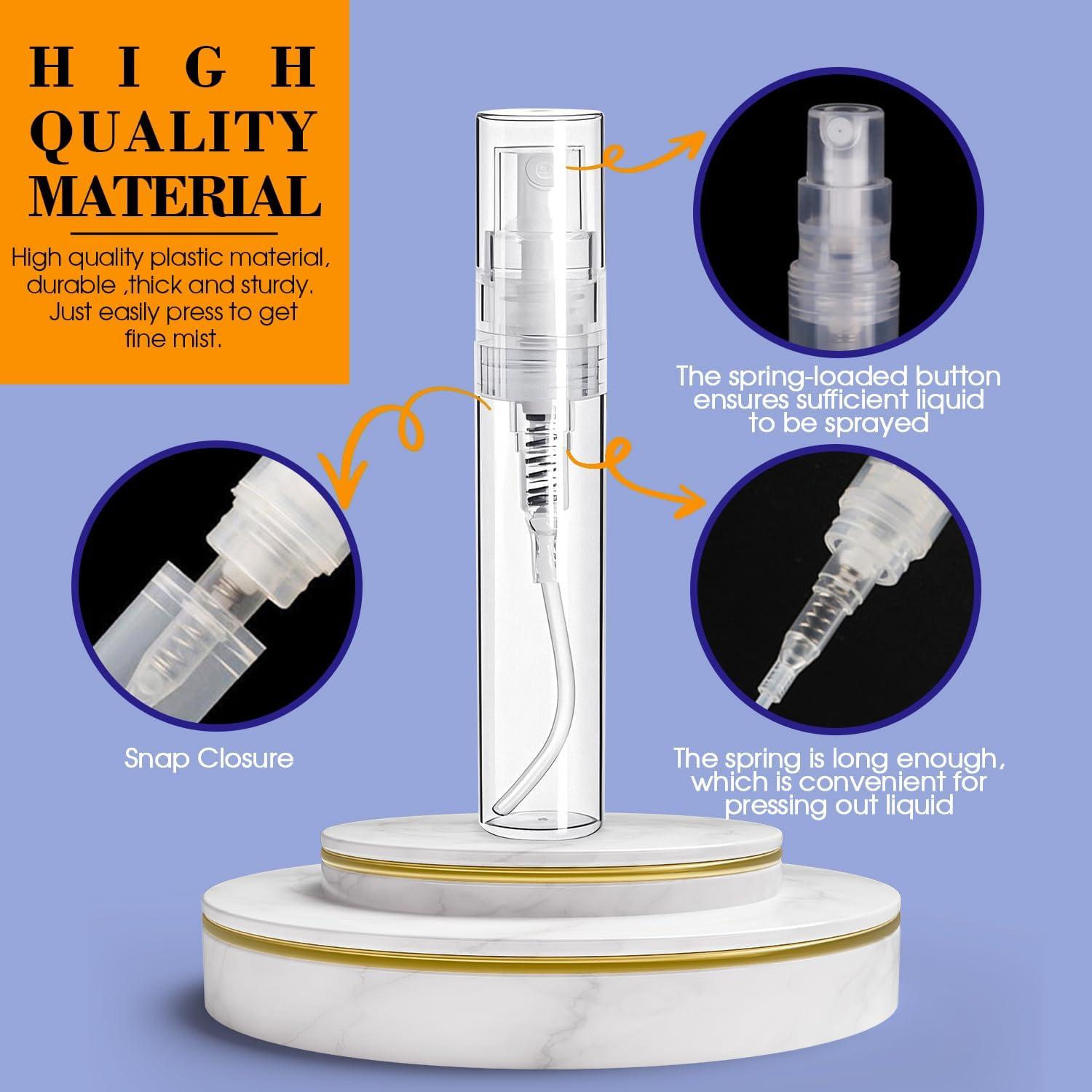 60 Botellas de Spray Mini 5ml DupakSYS Rellenables Portátiles